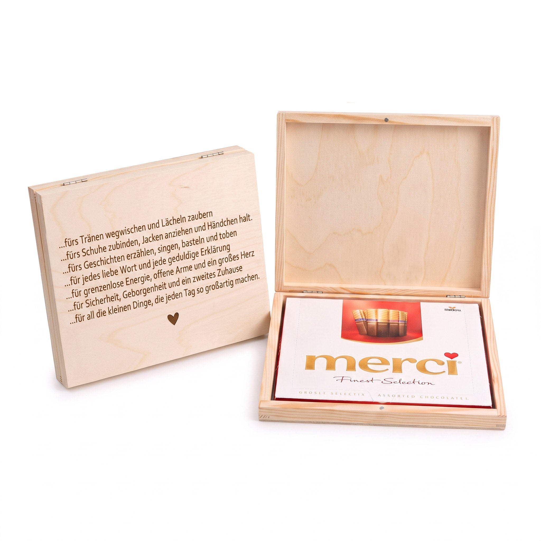Holzbox Merci - Abschiedsgeschenk Erzieher/in - wunderwunsch
