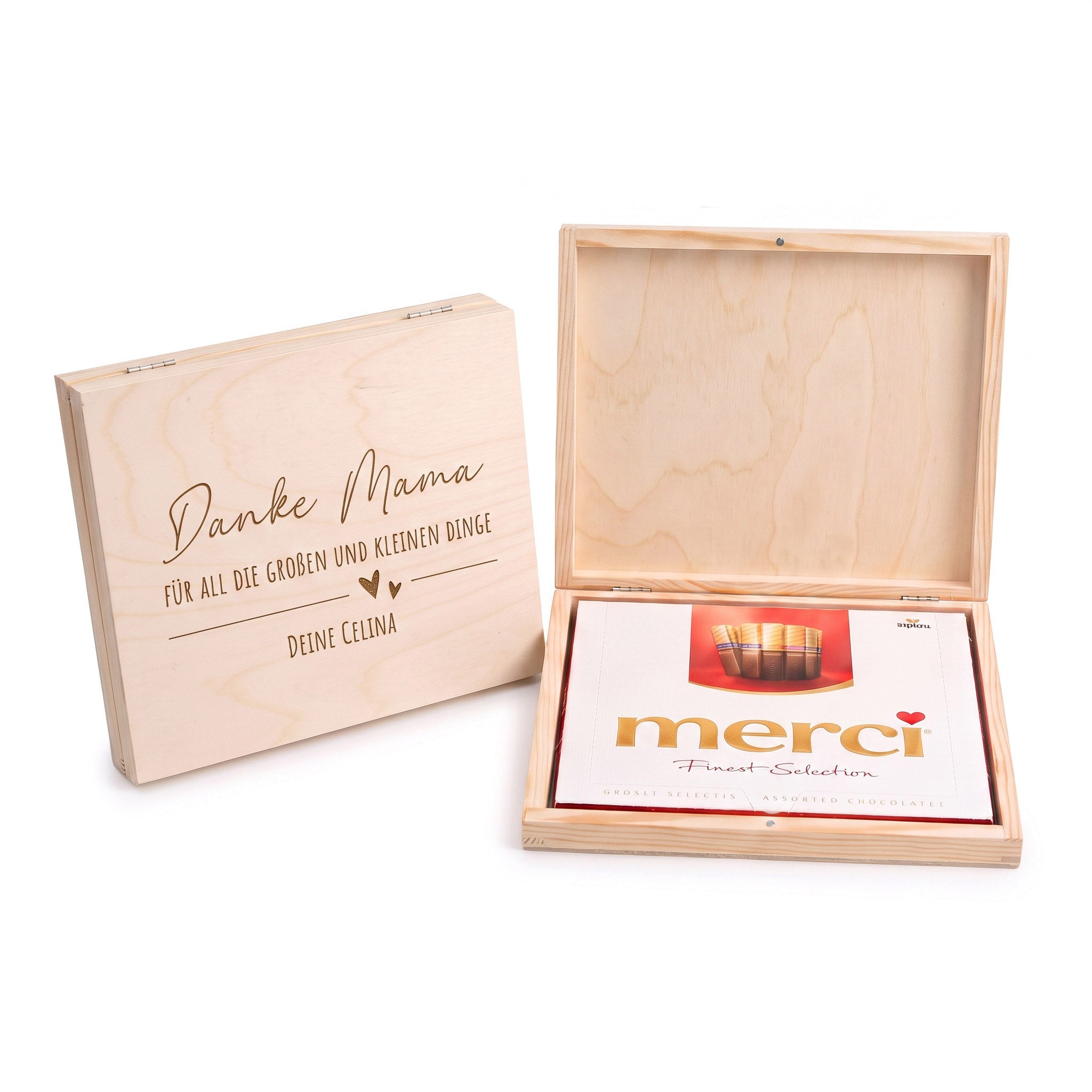 Holzbox Merci "Danke" - Mama/Papa - wunderwunsch