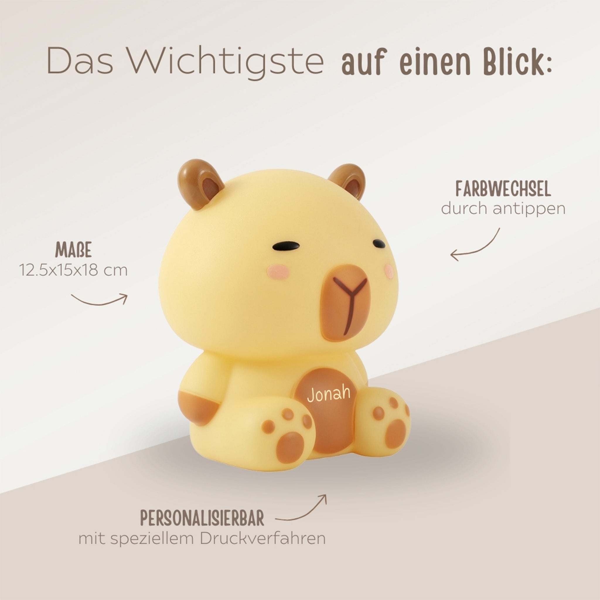 iTotal Nachtlicht Axolotl & Capybara personalisierbar - wunderwunsch