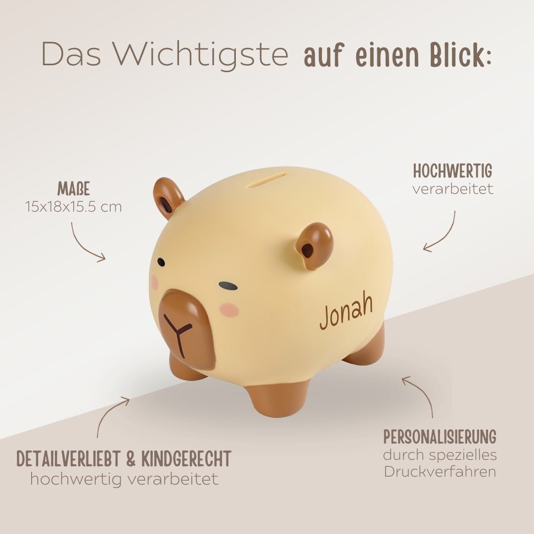 itotal Spardose Caybara & Axolotl personalisierbar - wunderwunsch