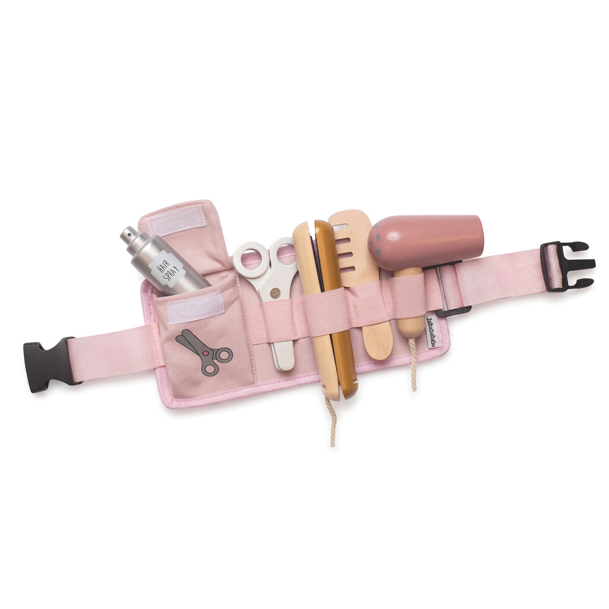 JABADABADO Friseurtasche Holz Stoff rosa personalisierbar - wunderwunsch