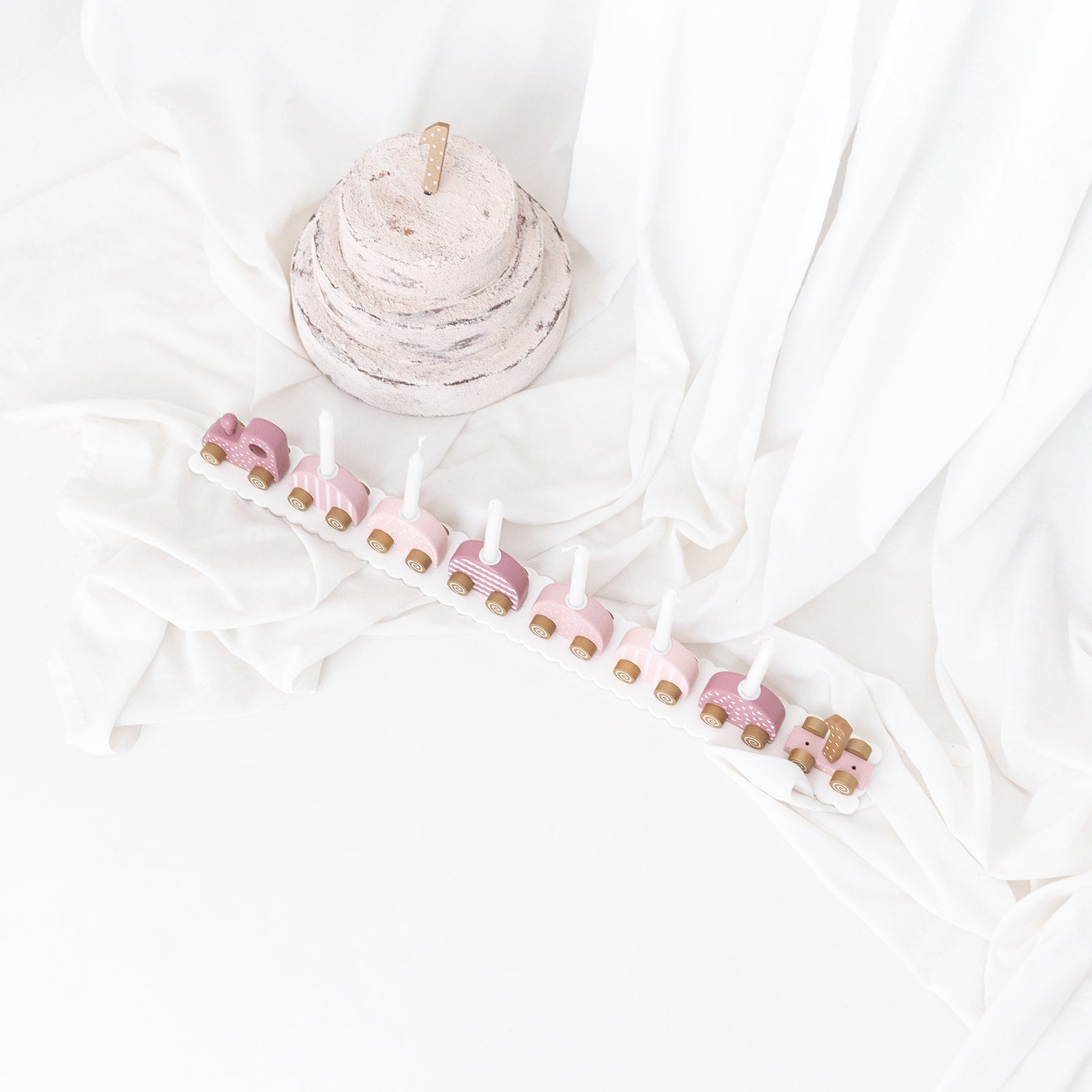 Jabadabado Geburtstagszug mit Kerzenhalter - rosa - wunderwunsch