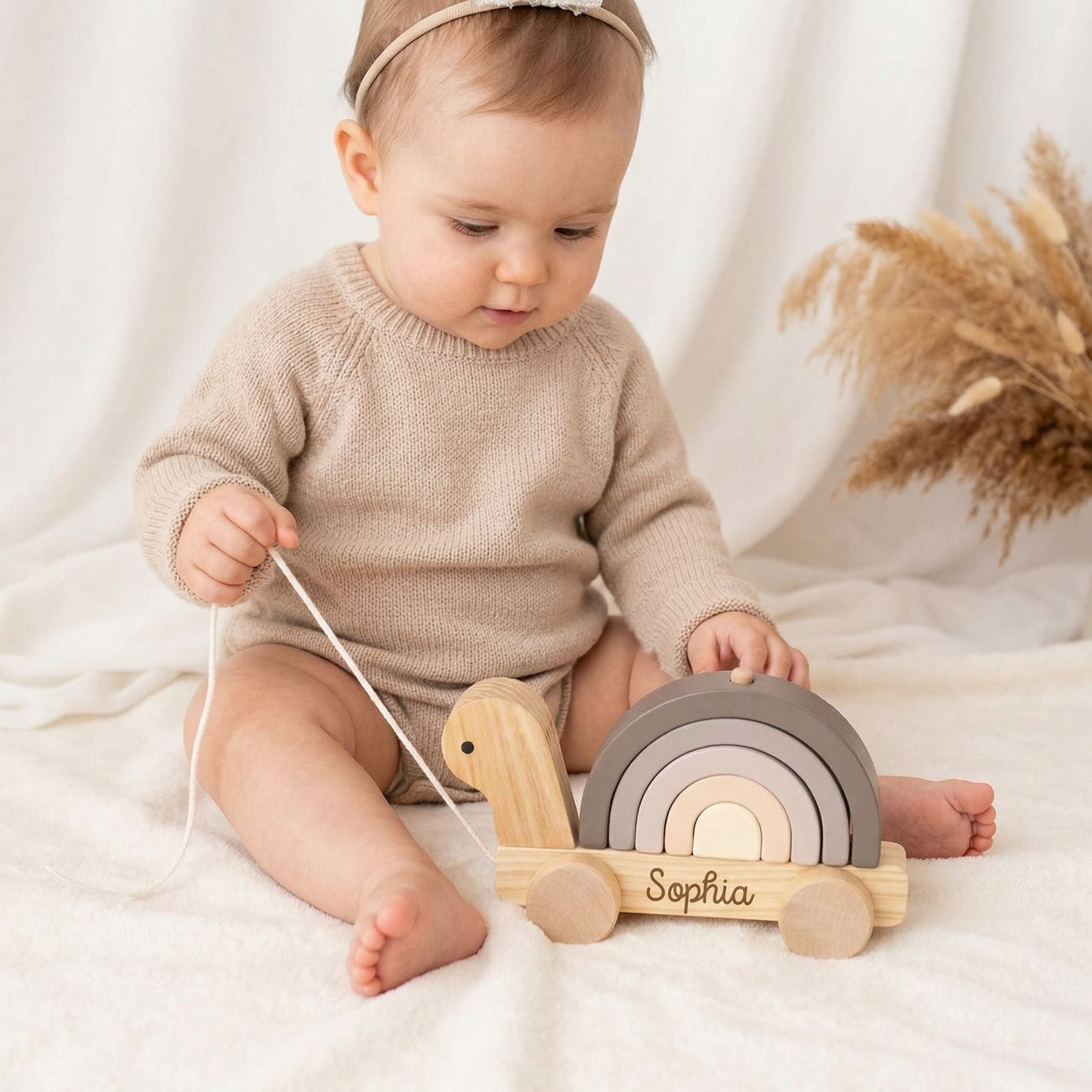 JABADABADO Nachziehtier & Stapelspiel Schnecke personalisierbar - wunderwunsch