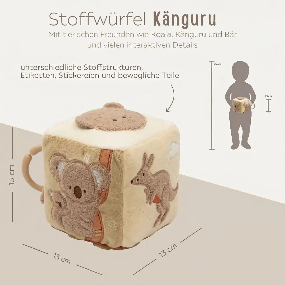 JOLLEIN Activity Stoffwürfel Känguru personalisierbar - wunderwunsch