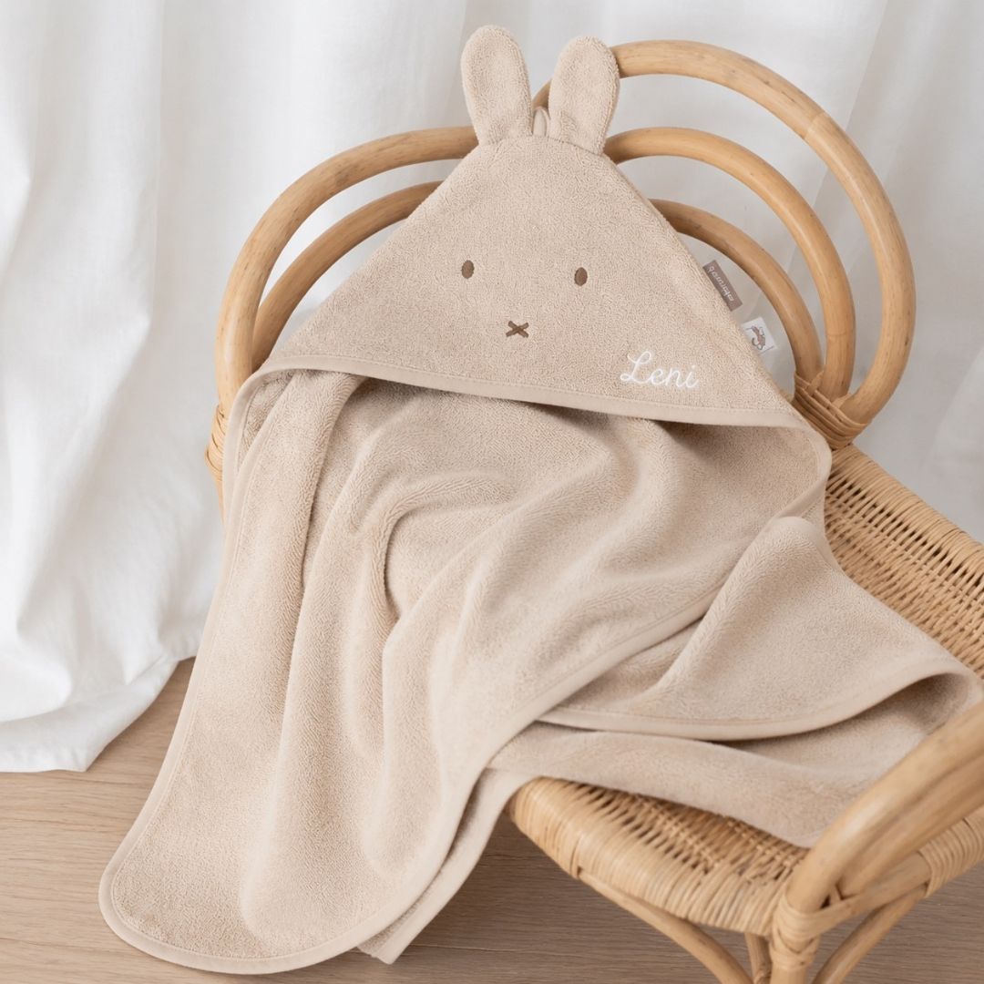 JOLLEIN Baby Kapuzenhandtuch Frottee personalisiert - Miffy - wunderwunsch