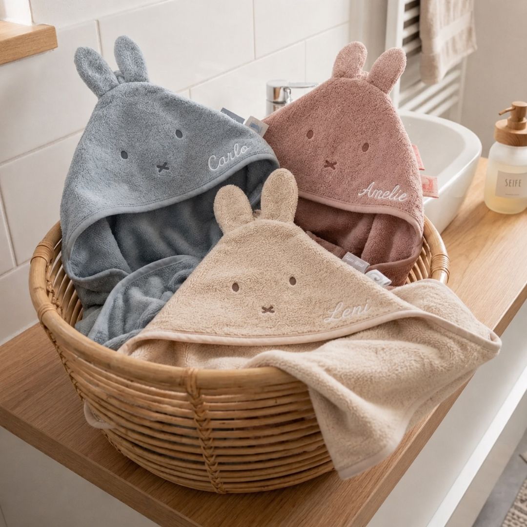 JOLLEIN Baby Kapuzenhandtuch Frottee personalisiert - Miffy - wunderwunsch