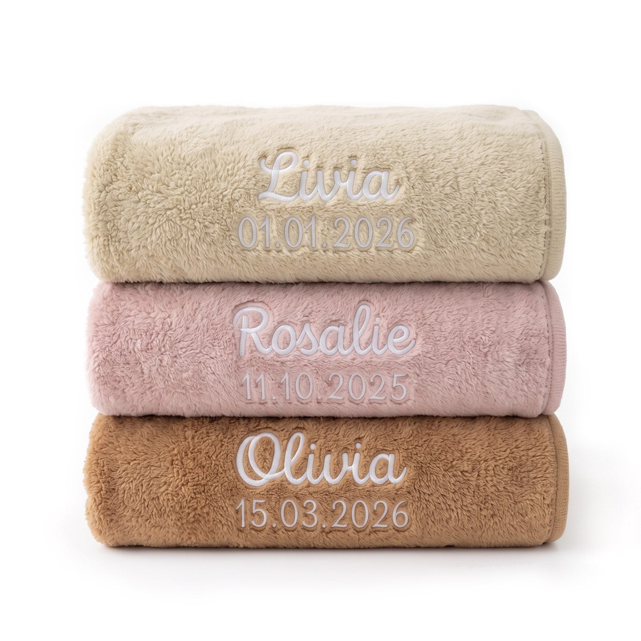 JOLLEIN Baby Kuscheldecke Sherpa/Jersey personalisiert - wunderwunsch