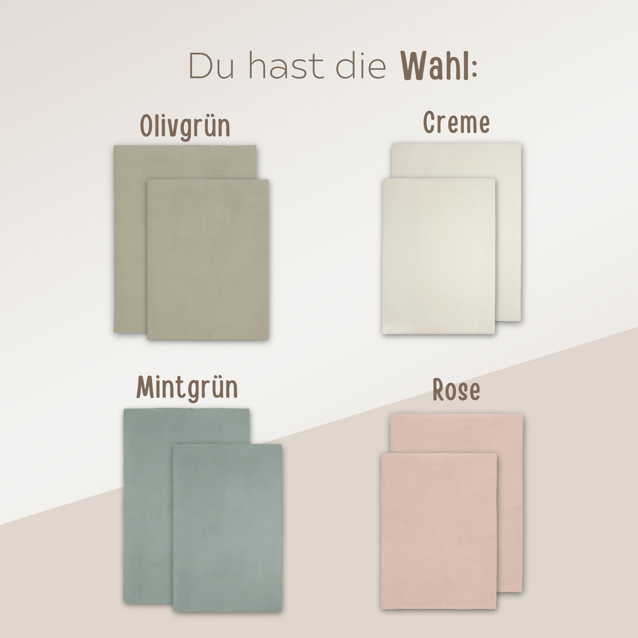 JOLLEIN Baby Strickdecke personalisiert - rose, olivgrün, mintgrün, creme - wunderwunsch