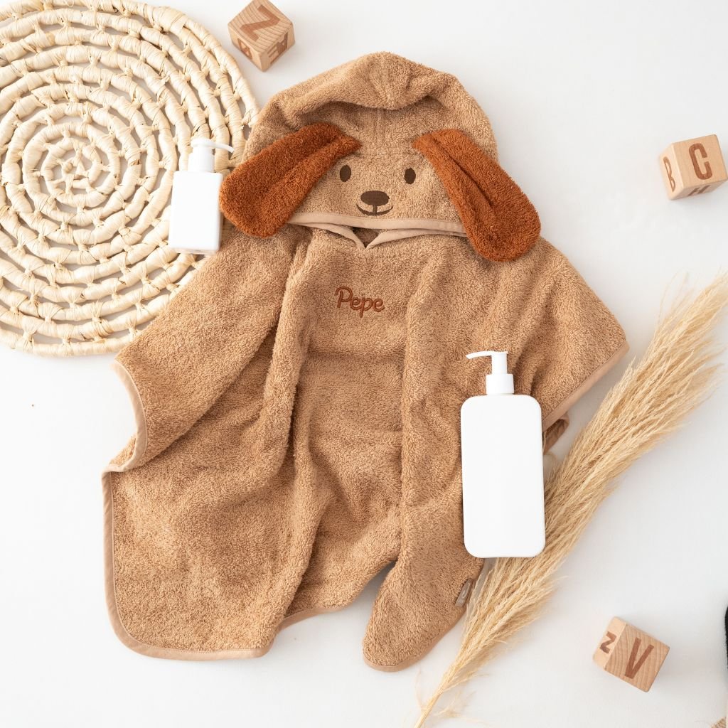JOLLEIN Badeponcho Katze oder Hund personalisierbar - wunderwunsch
