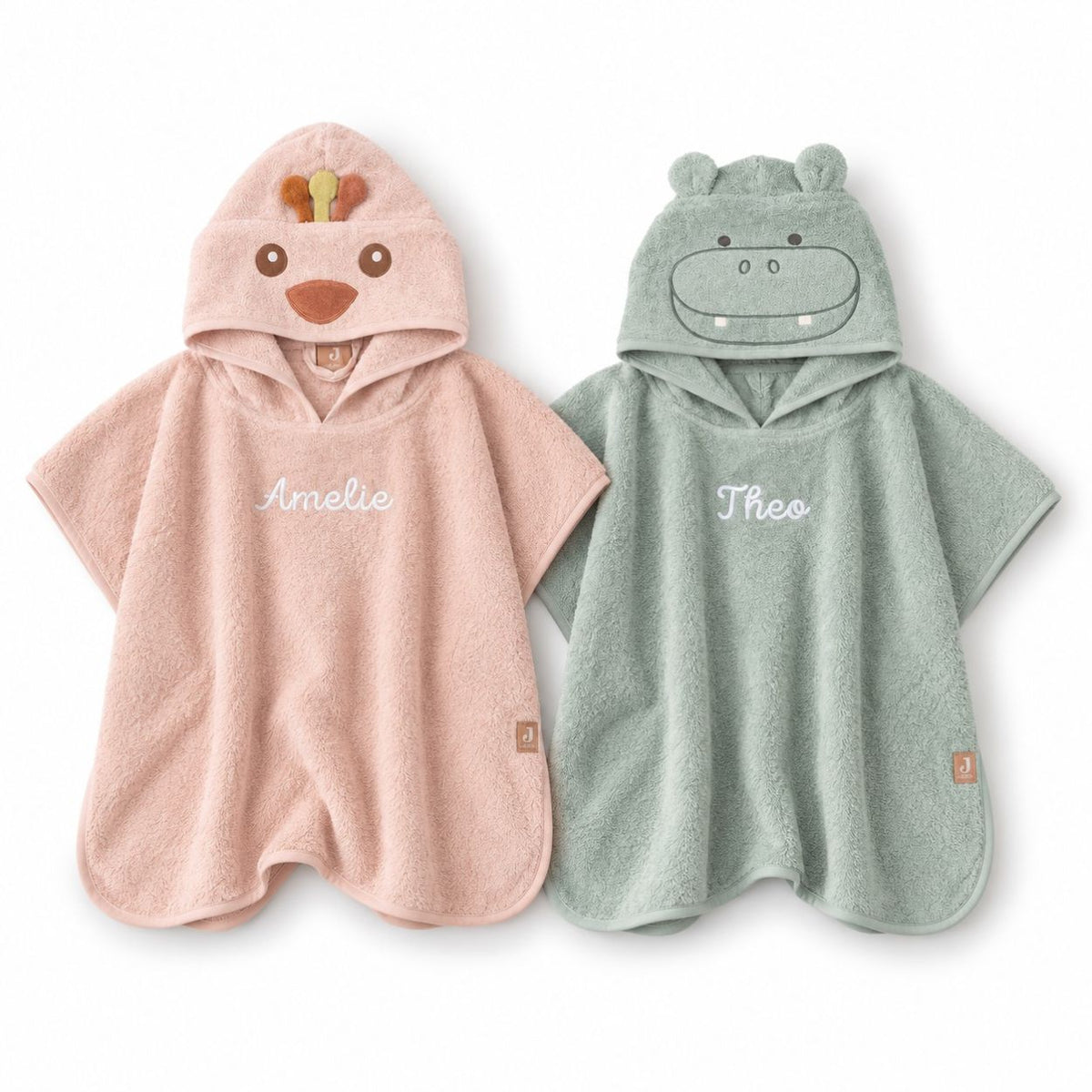 JOLLEIN Badeponcho personalisiert - Hippo oder Strauß - wunderwunsch