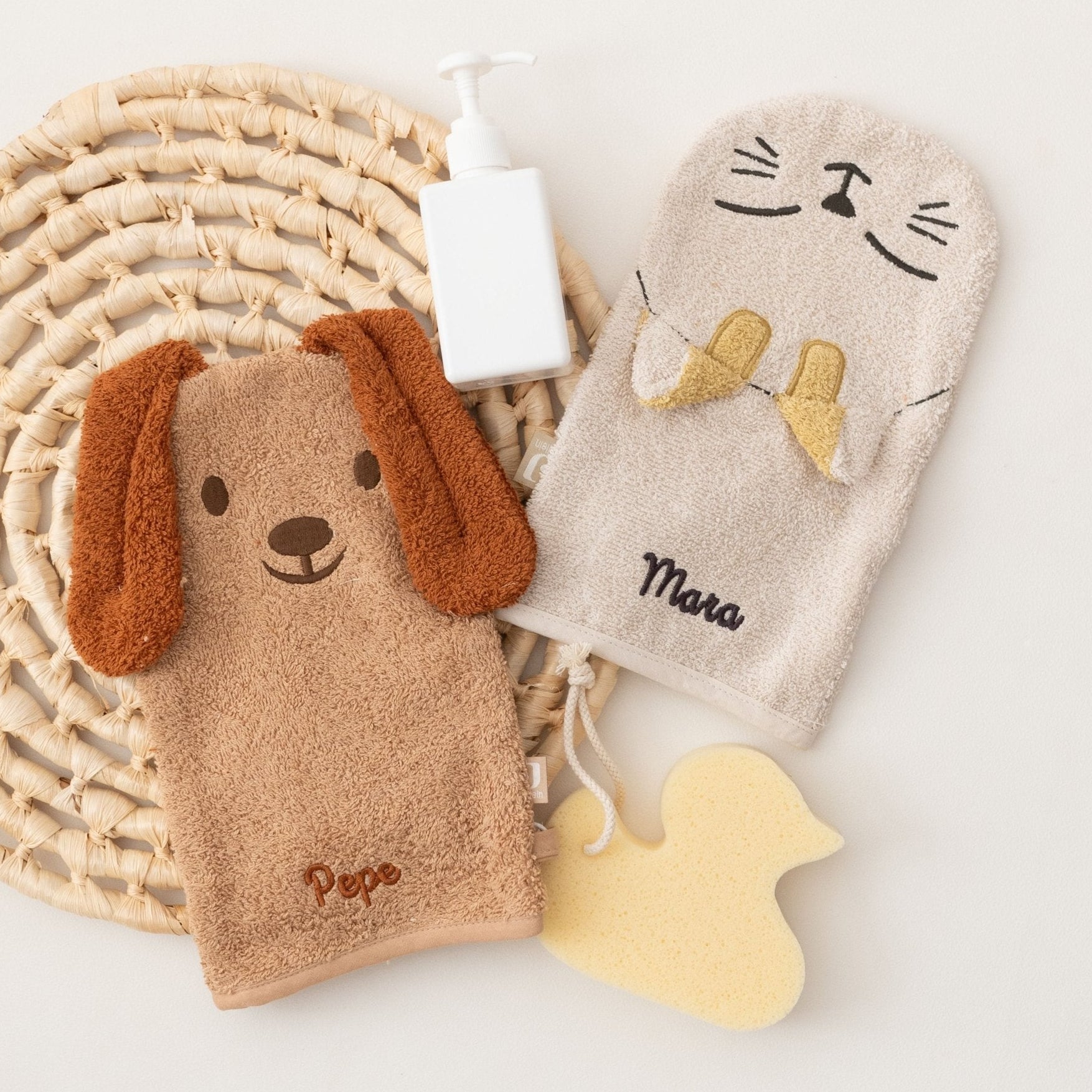 JOLLEIN Hund oder Katze Baby Waschhandschuh Frottee - wunderwunsch