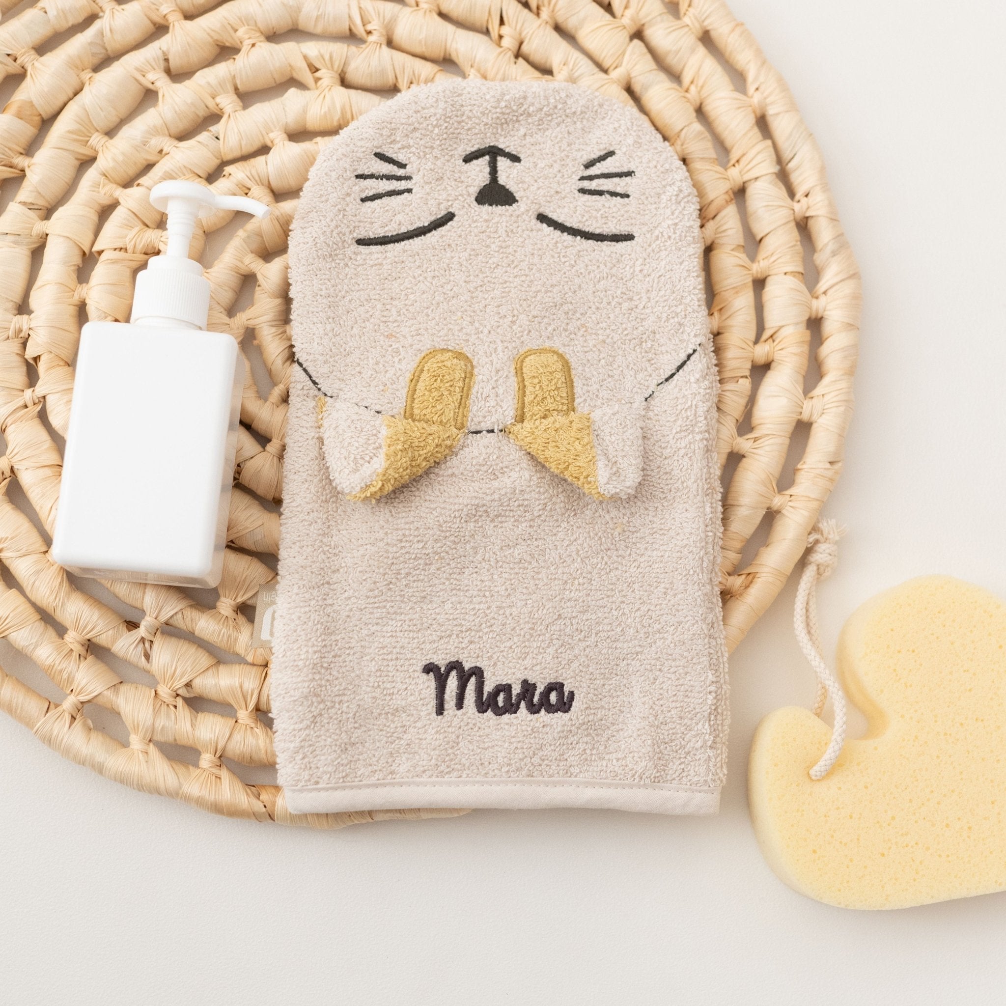 JOLLEIN Hund oder Katze Baby Waschhandschuh Frottee - wunderwunsch