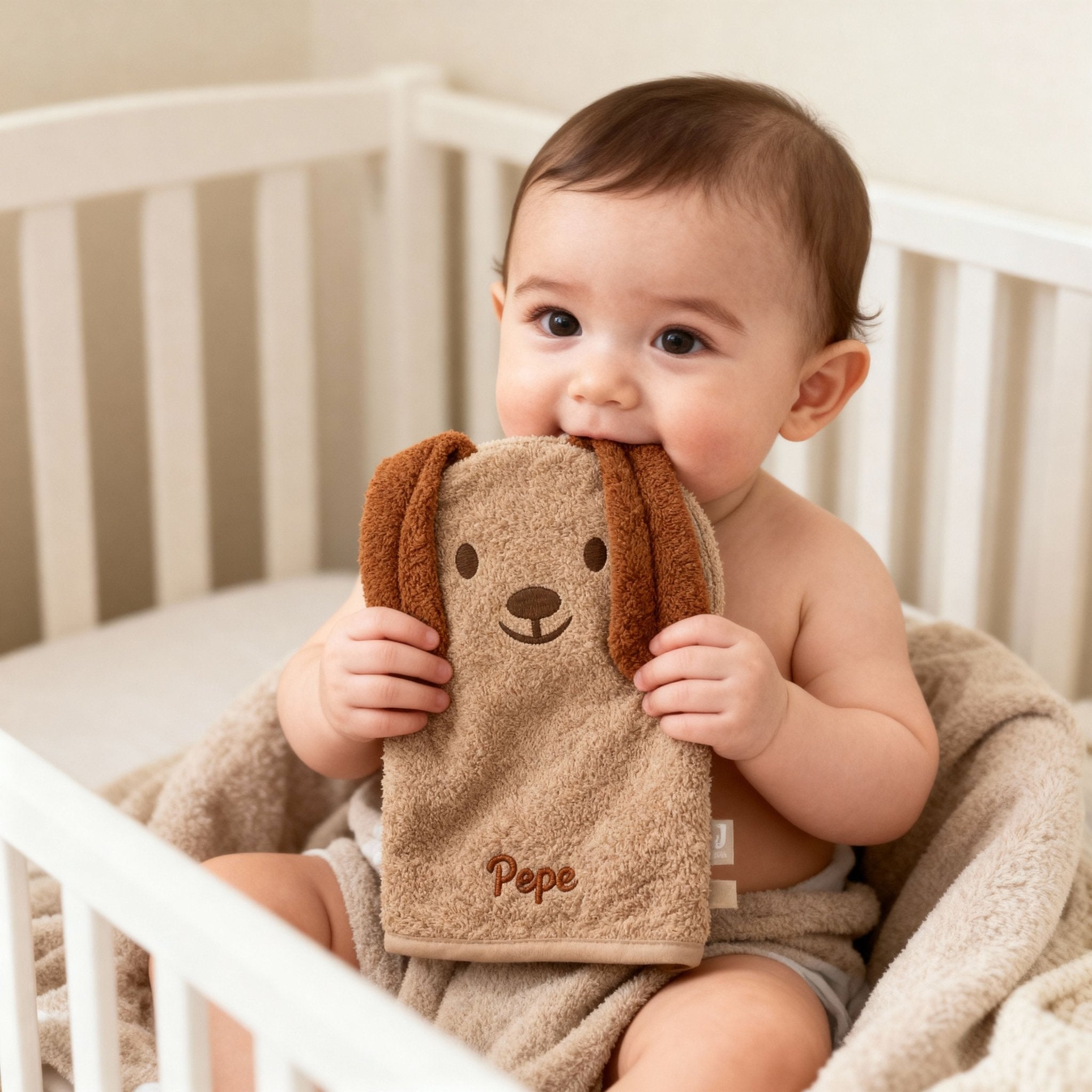 JOLLEIN Hund oder Katze Baby Waschhandschuh Frottee - wunderwunsch