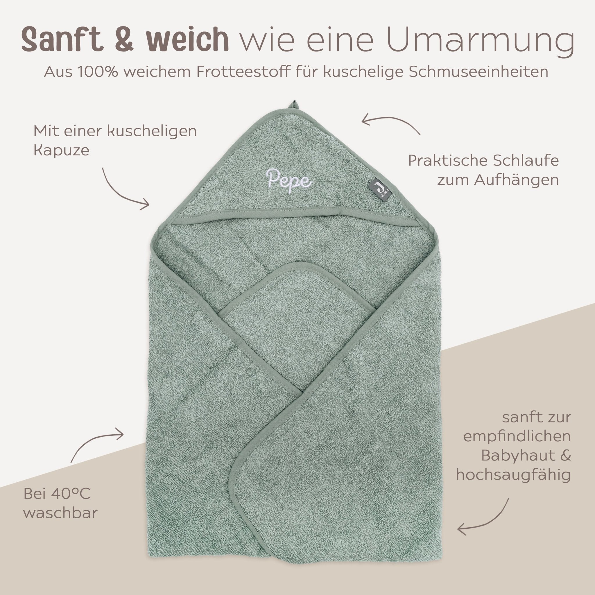 JOLLEIN Kapuzenhandtuch Frottee - wunderwunsch