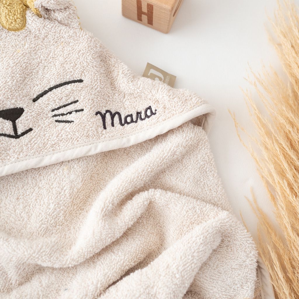 JOLLEIN Kapuzenhandtuch Katze oder Hund personalisierbar - wunderwunsch