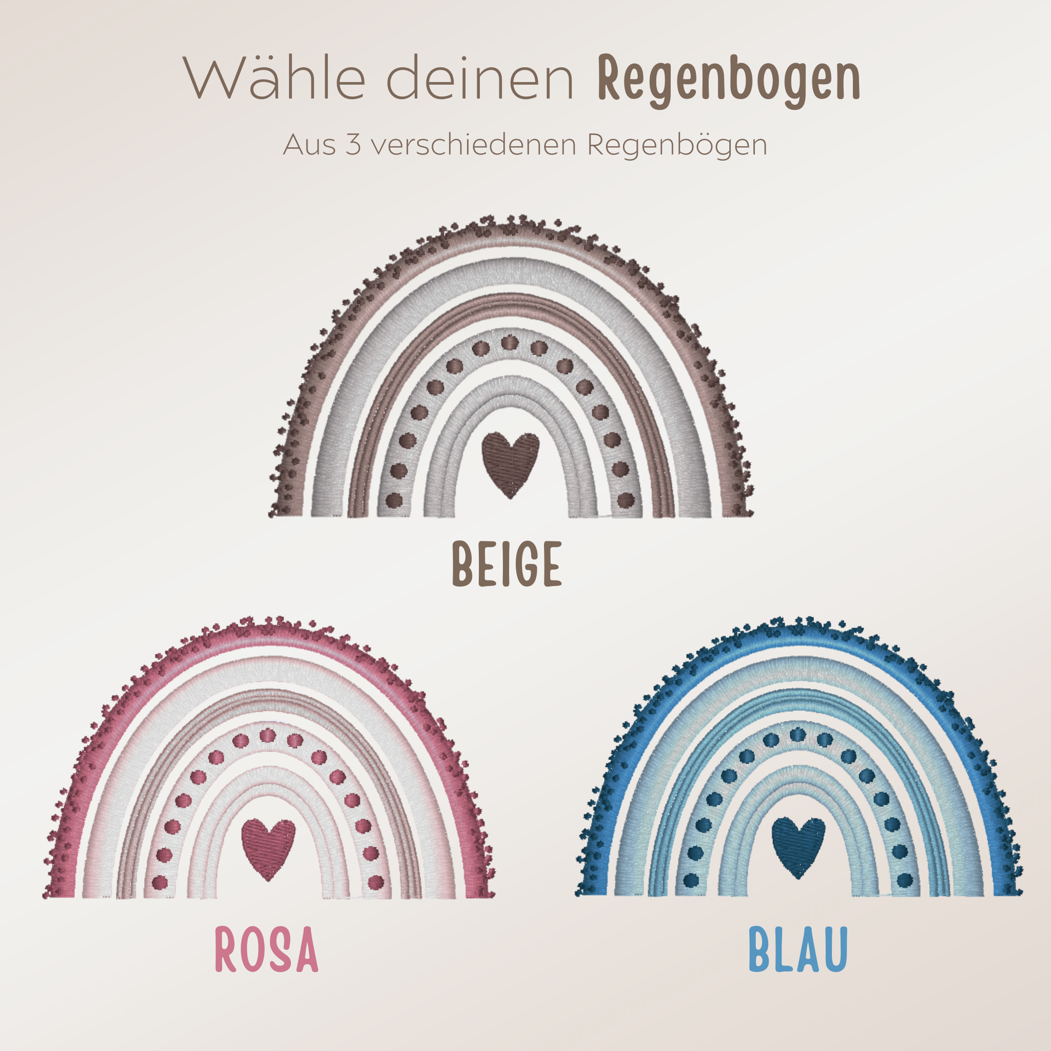 JOLLEIN Kinder Handtuch 50x90 cm personalisiert - Regenbogen - wunderwunsch