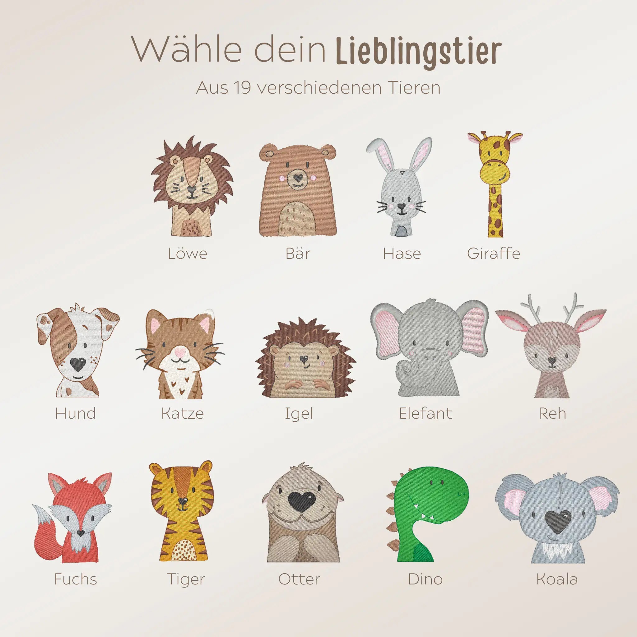 JOLLEIN Kinder Handtuch 50x90 cm personalisiert - Wunderwunsch Tiere - wunderwunsch
