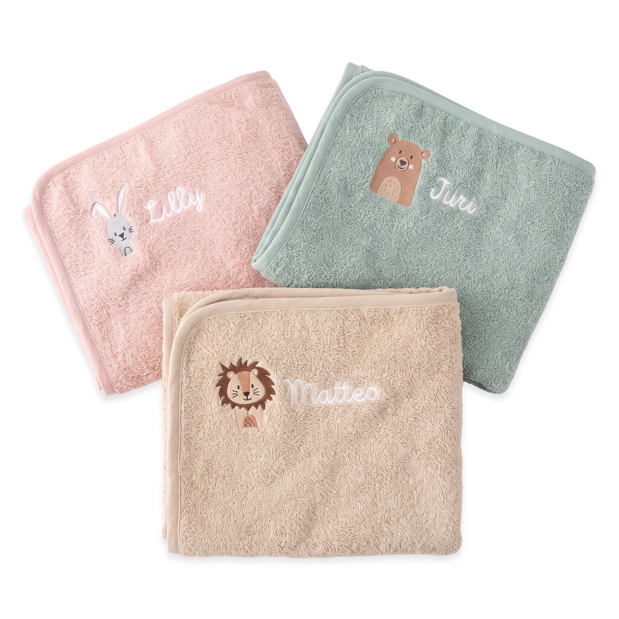 JOLLEIN Kinder Handtuch personalisiert 50x90 cm - Wunderwunsch Tiere - wunderwunsch
