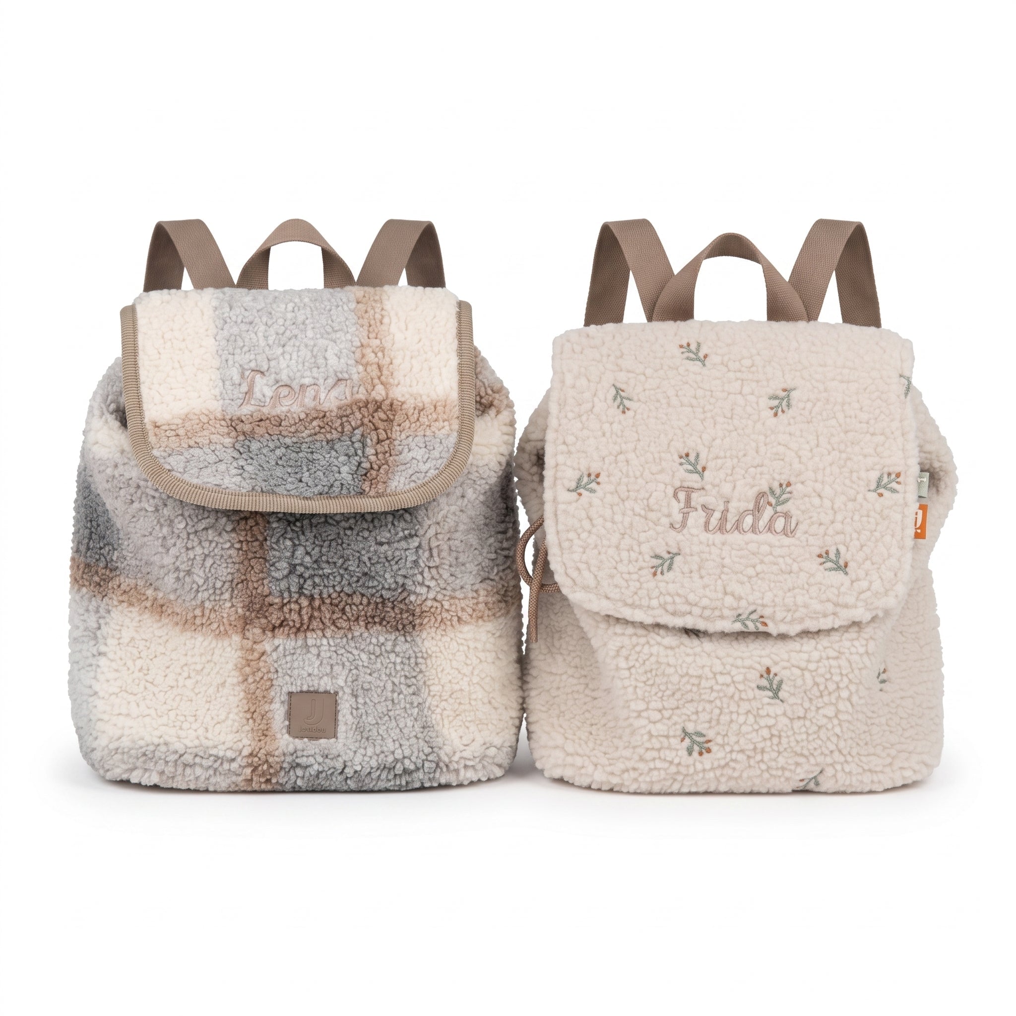 JOLLEIN Kinder Tagesrucksack personalisiert - Zweige oder Kariert - wunderwunsch