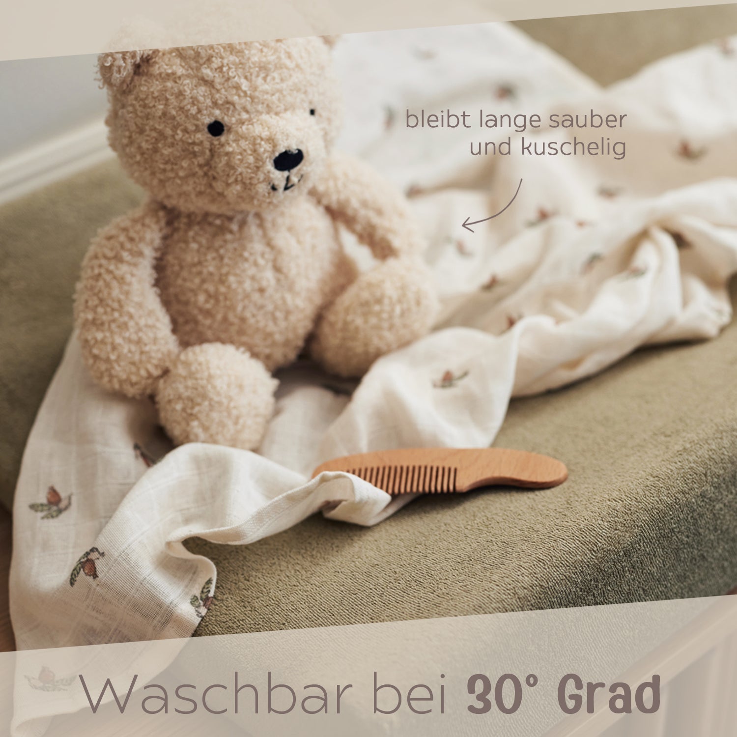 JOLLEIN Kuscheltier Boucle Teddybär personalisiert - wunderwunsch