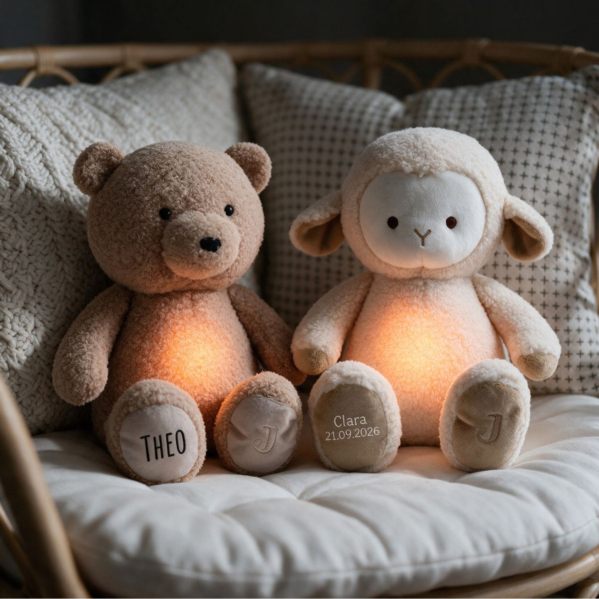 JOLLEIN Kuscheltier mit Licht & Sound personalisiert - wunderwunsch