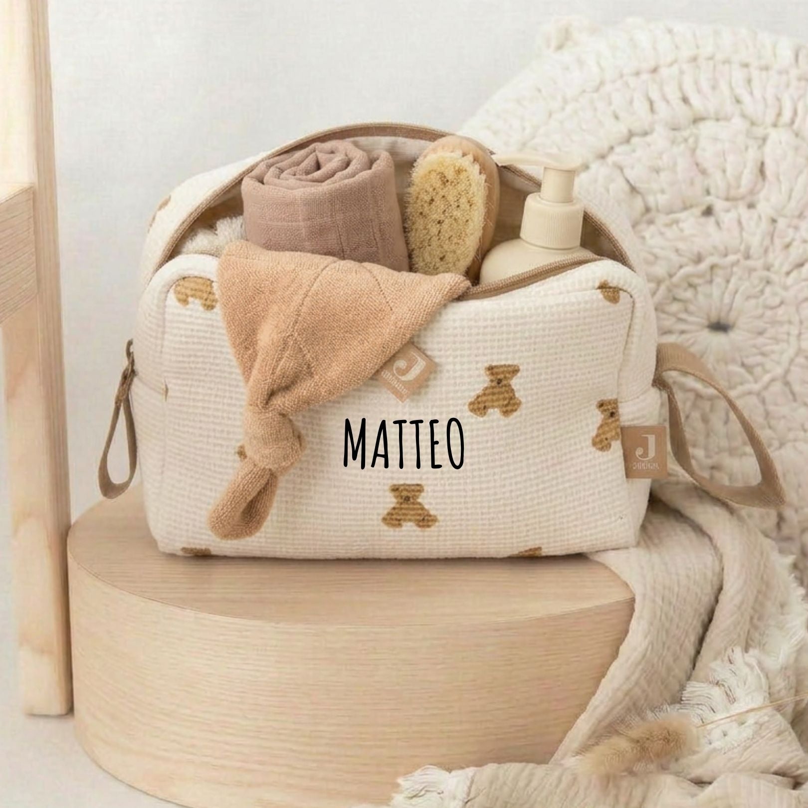 JOLLEIN Pouch Tasche Bär Print personalisierbar - wunderwunsch