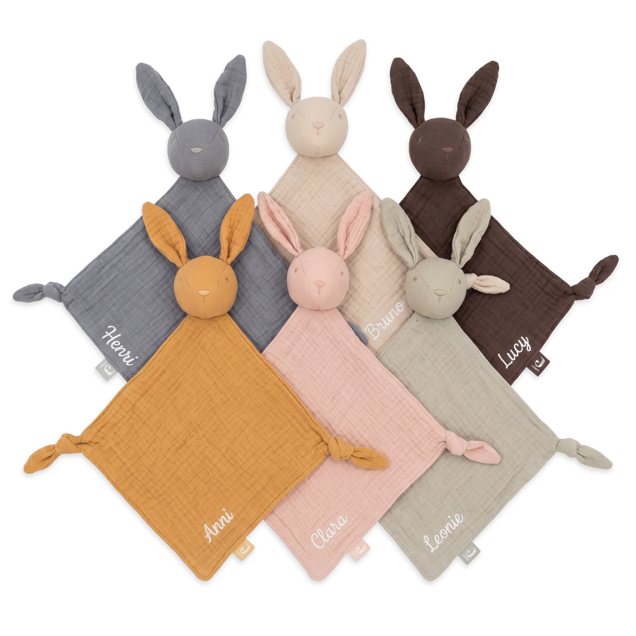 JOLLEIN Schmusetuch Hase personalisiert - wunderwunsch