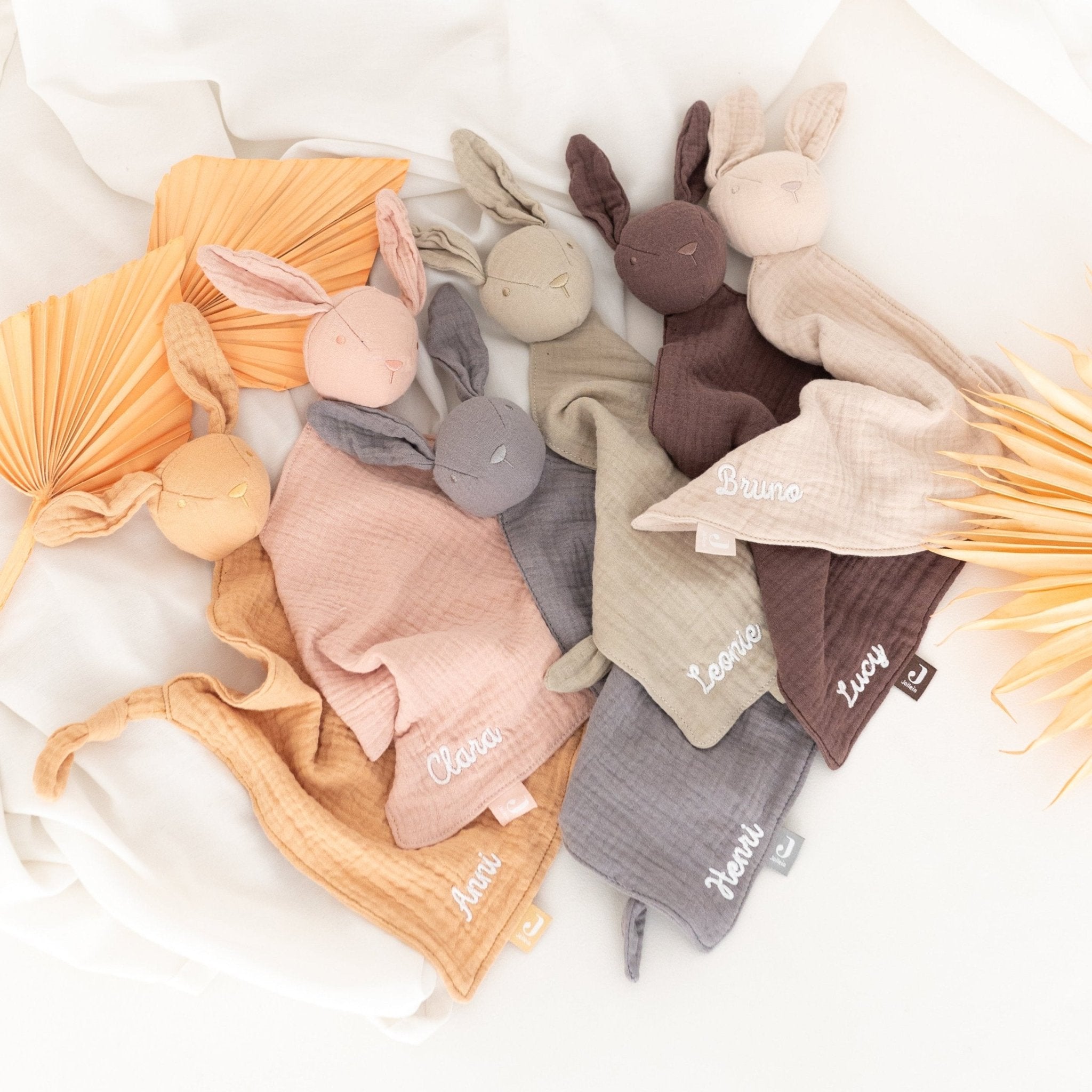 JOLLEIN Schmusetuch Hase personalisiert - wunderwunsch