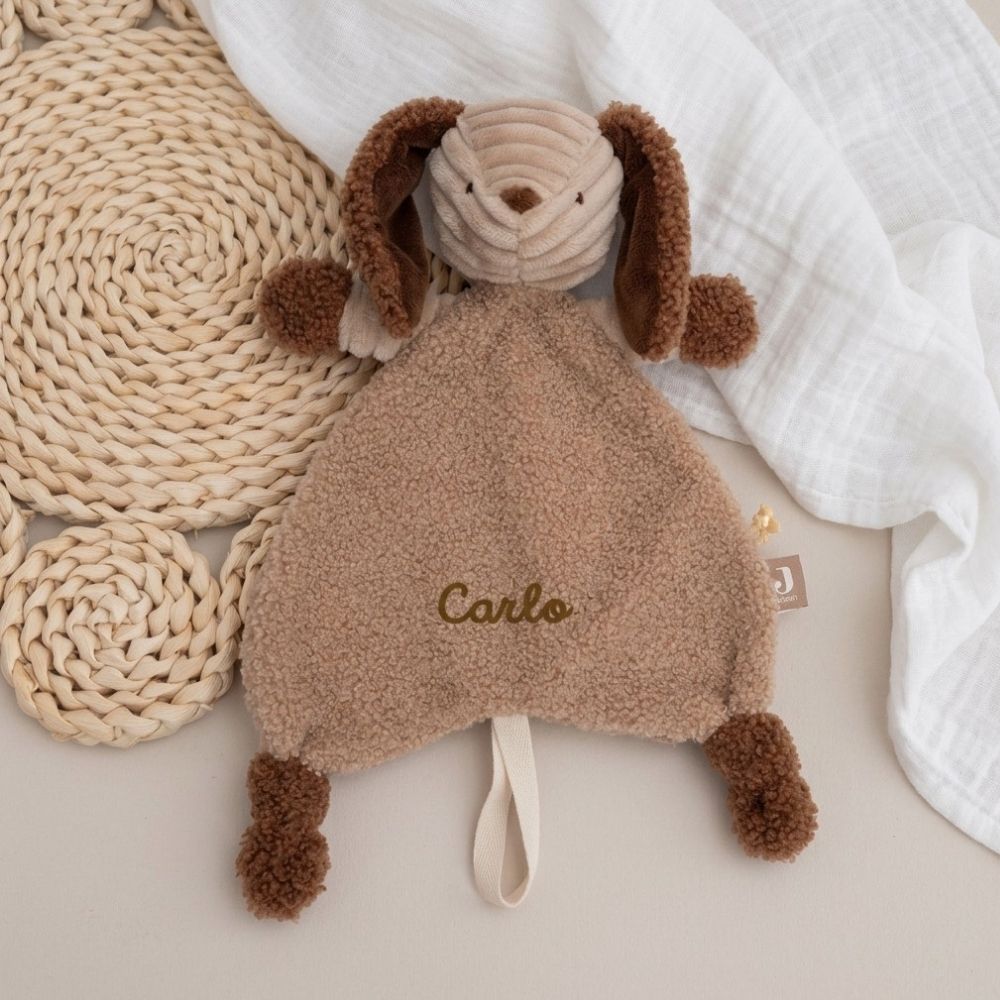 JOLLEIN Schmusetuch personalisiert - Hund Boucle - wunderwunsch