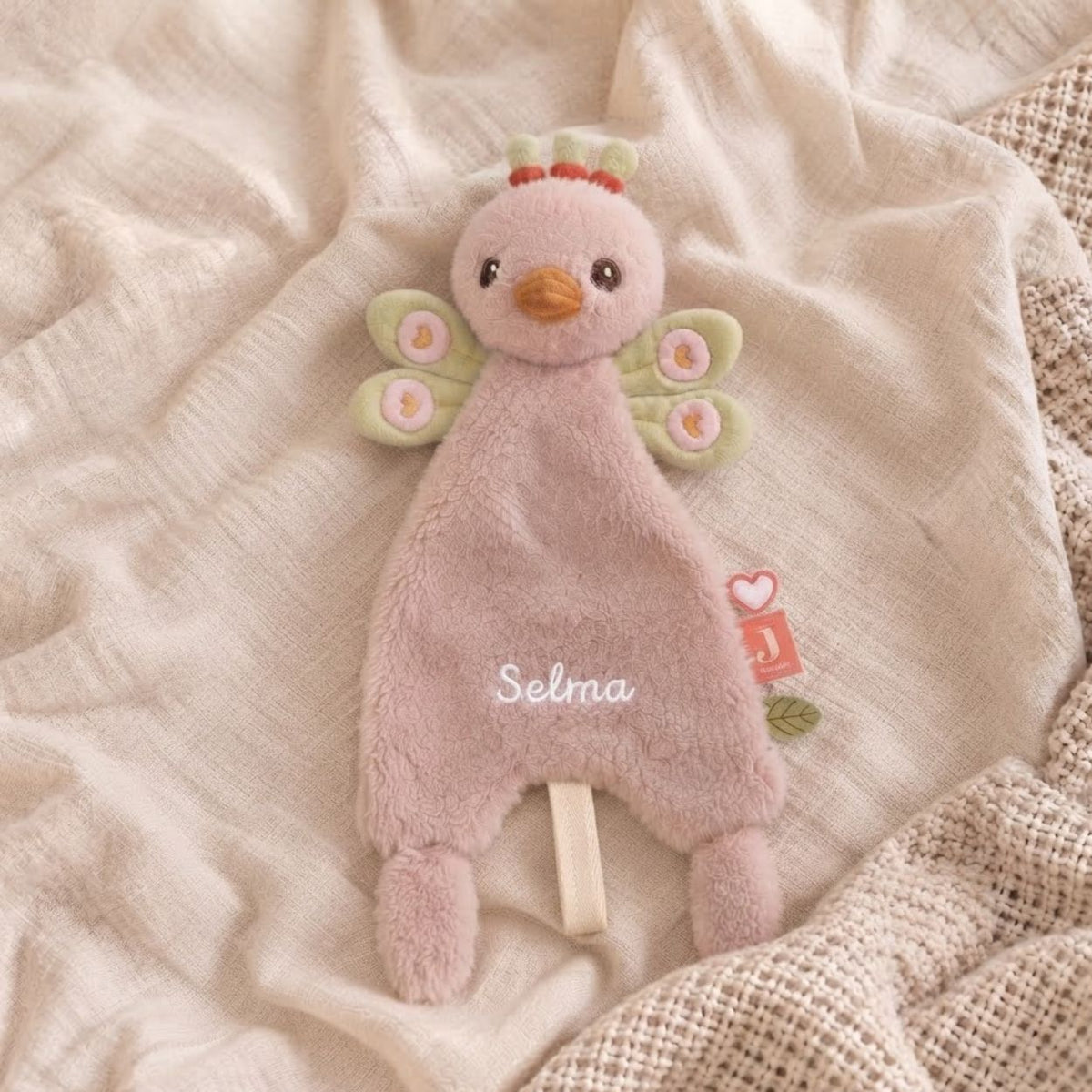 JOLLEIN Schmusetuch personalisiert - Schaf oder Strauß - wunderwunsch