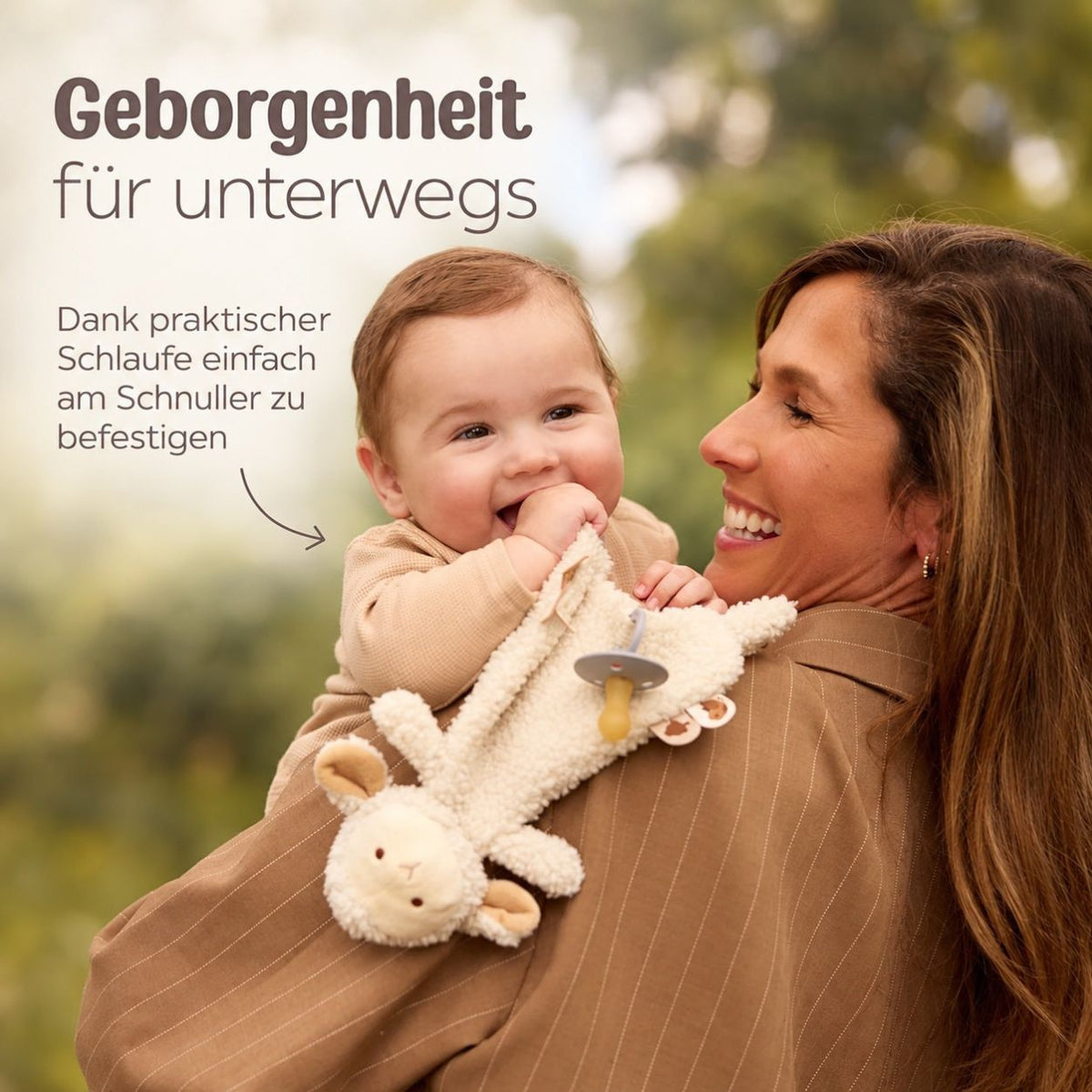 JOLLEIN Schmusetuch personalisiert - Schaf oder Strauß - wunderwunsch