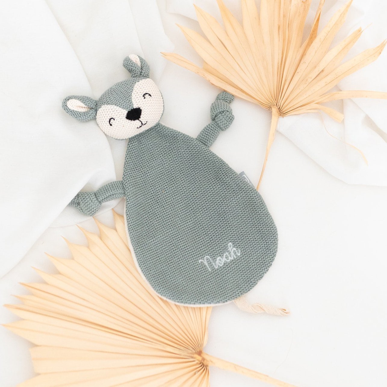 JOLLEIN Schmusetuch Reh personalisiert - wunderwunsch