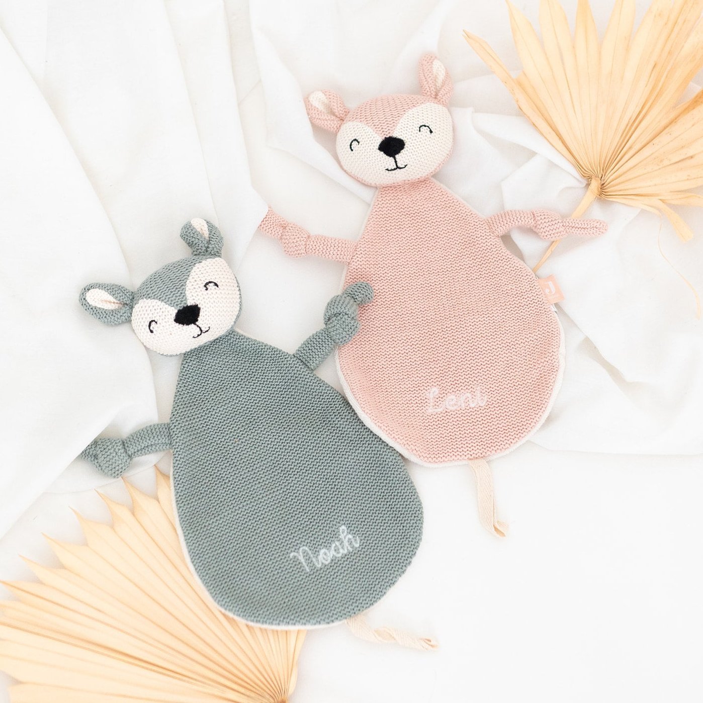 JOLLEIN Schmusetuch Reh personalisiert - wunderwunsch