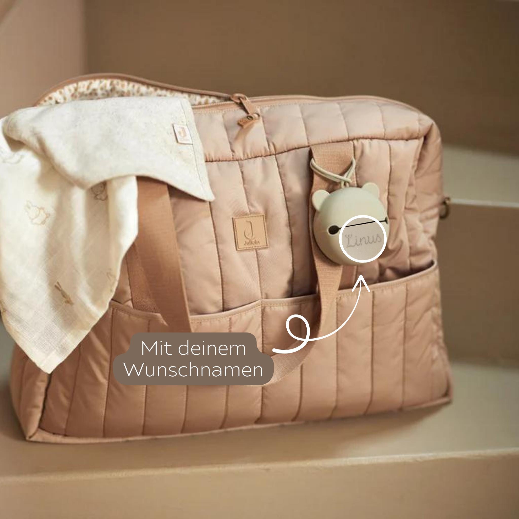 JOLLEIN Silikon Schnuller Etui - rose, caramel, olivgrün - wunderwunsch