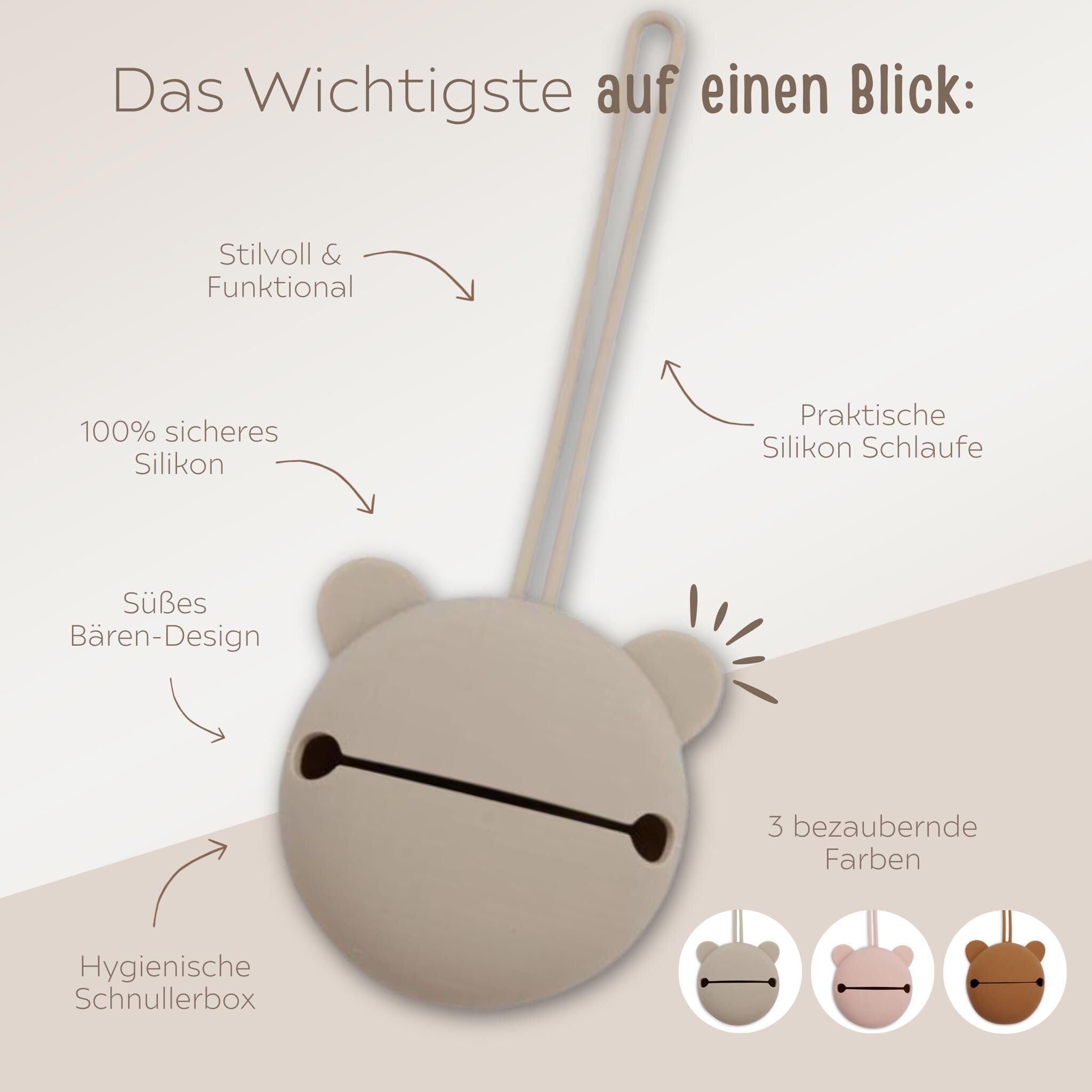 JOLLEIN Silikon Schnuller Etui - rose, caramel, olivgrün - wunderwunsch