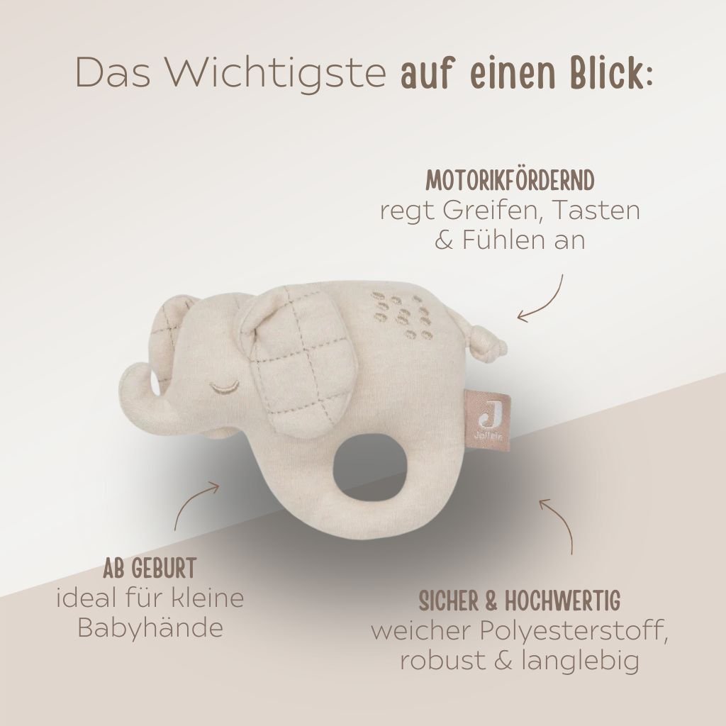 JOLLEIN Stoff Greifling Elefant - wunderwunsch