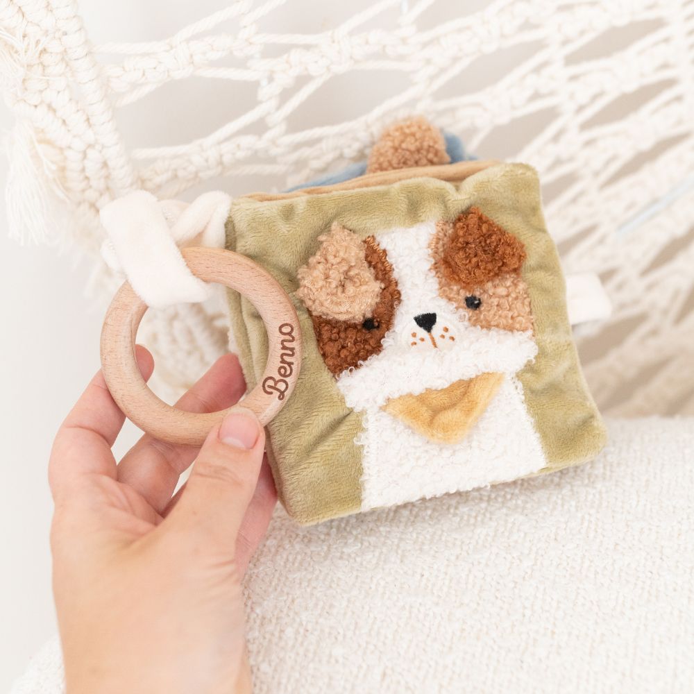 JOLLEIN Stoffbuch Hund personalisierbar - wunderwunsch