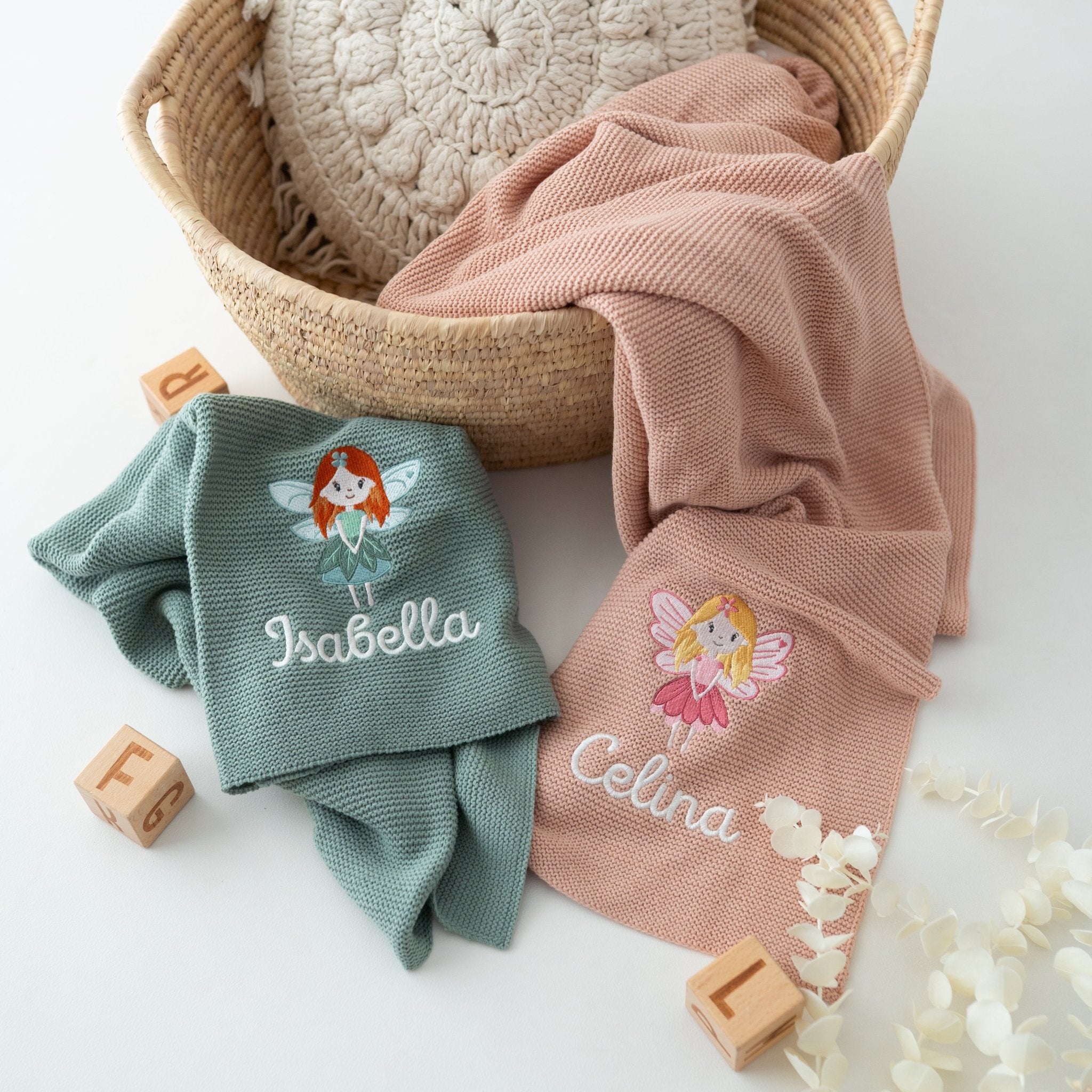JOLLEIN Strickdecke personalisiert - Wunderwunsch - Fee - wunderwunsch