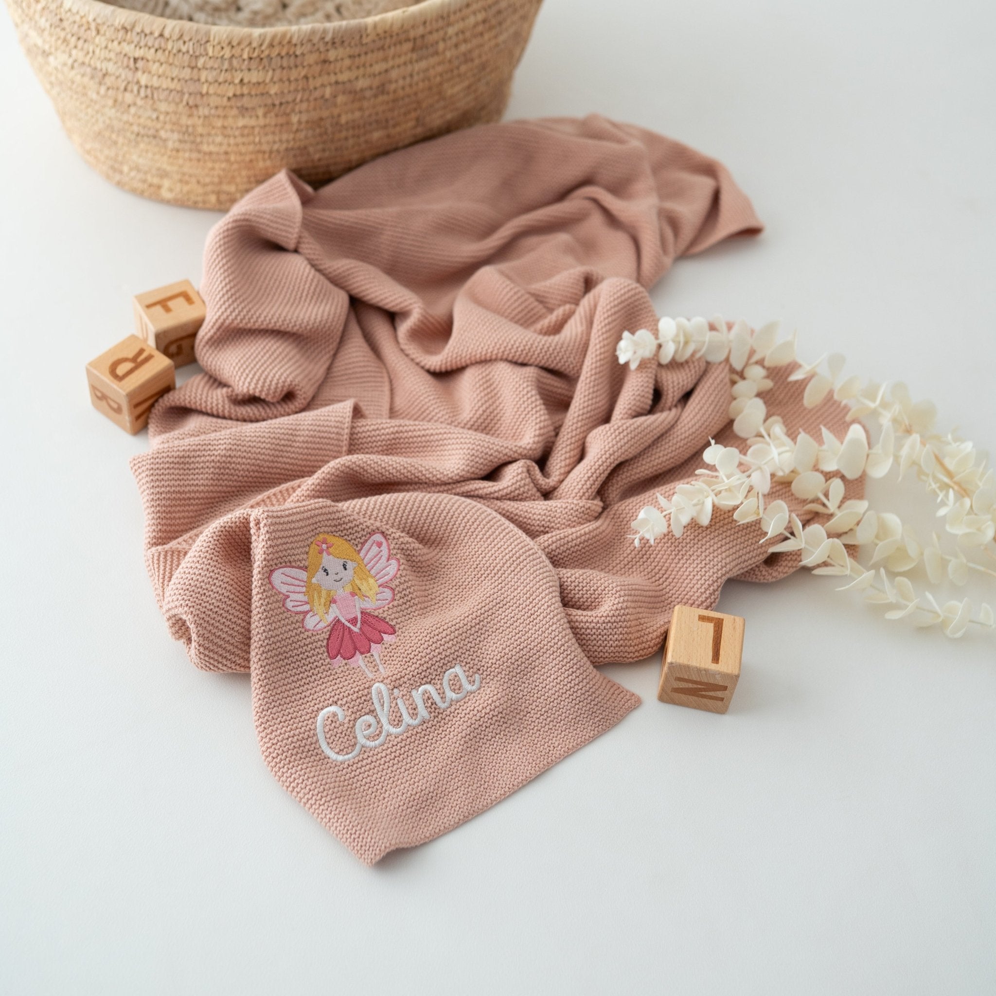 JOLLEIN Strickdecke personalisiert - Wunderwunsch - Fee - wunderwunsch