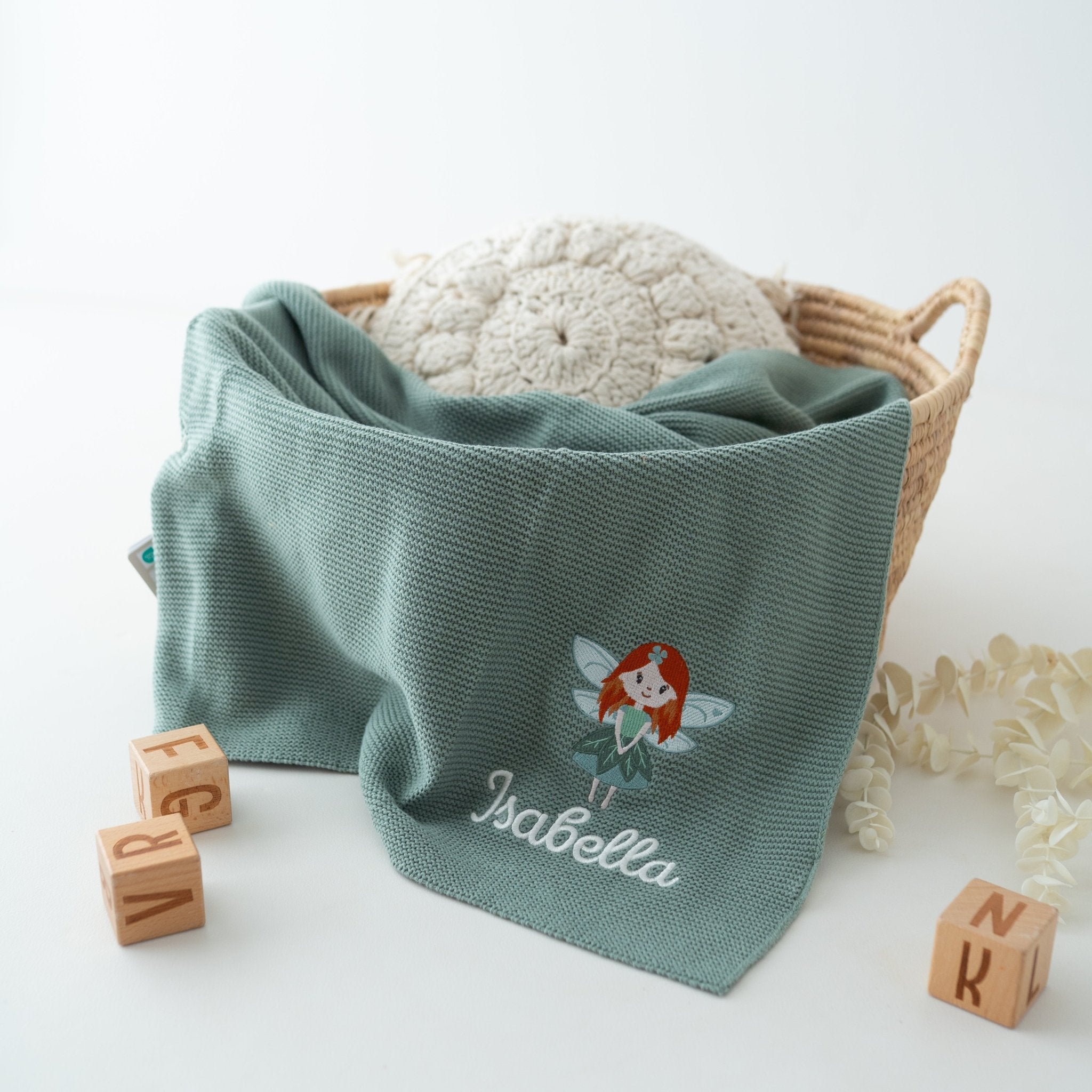 JOLLEIN Strickdecke personalisiert - Wunderwunsch - Fee - wunderwunsch