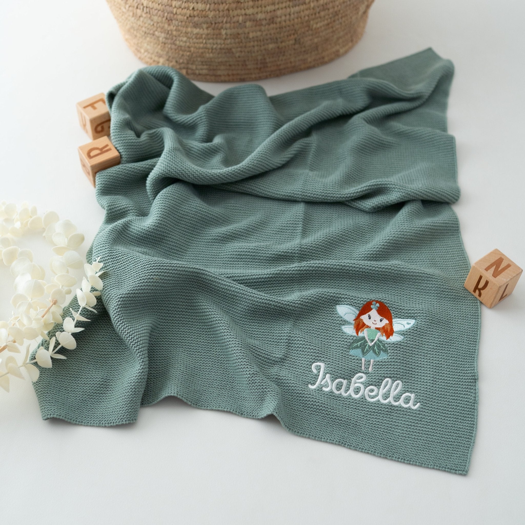JOLLEIN Strickdecke personalisiert - Wunderwunsch - Fee - wunderwunsch