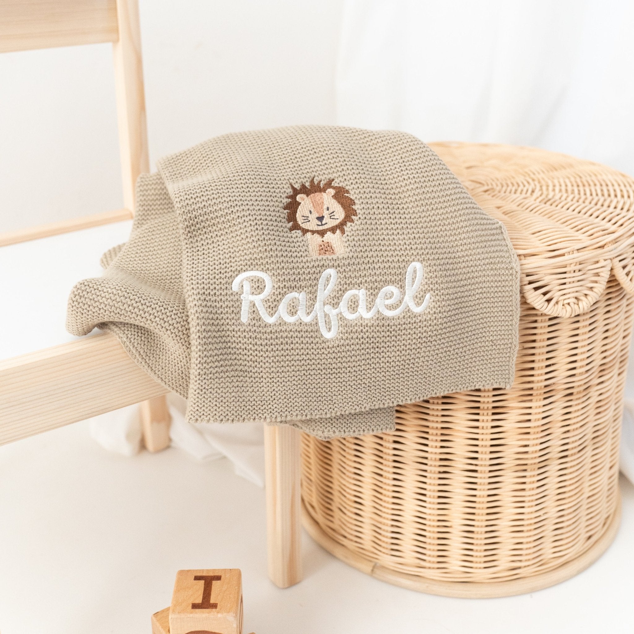 JOLLEIN Strickdecke personalisiert - Wunderwunsch - Tier - wunderwunsch