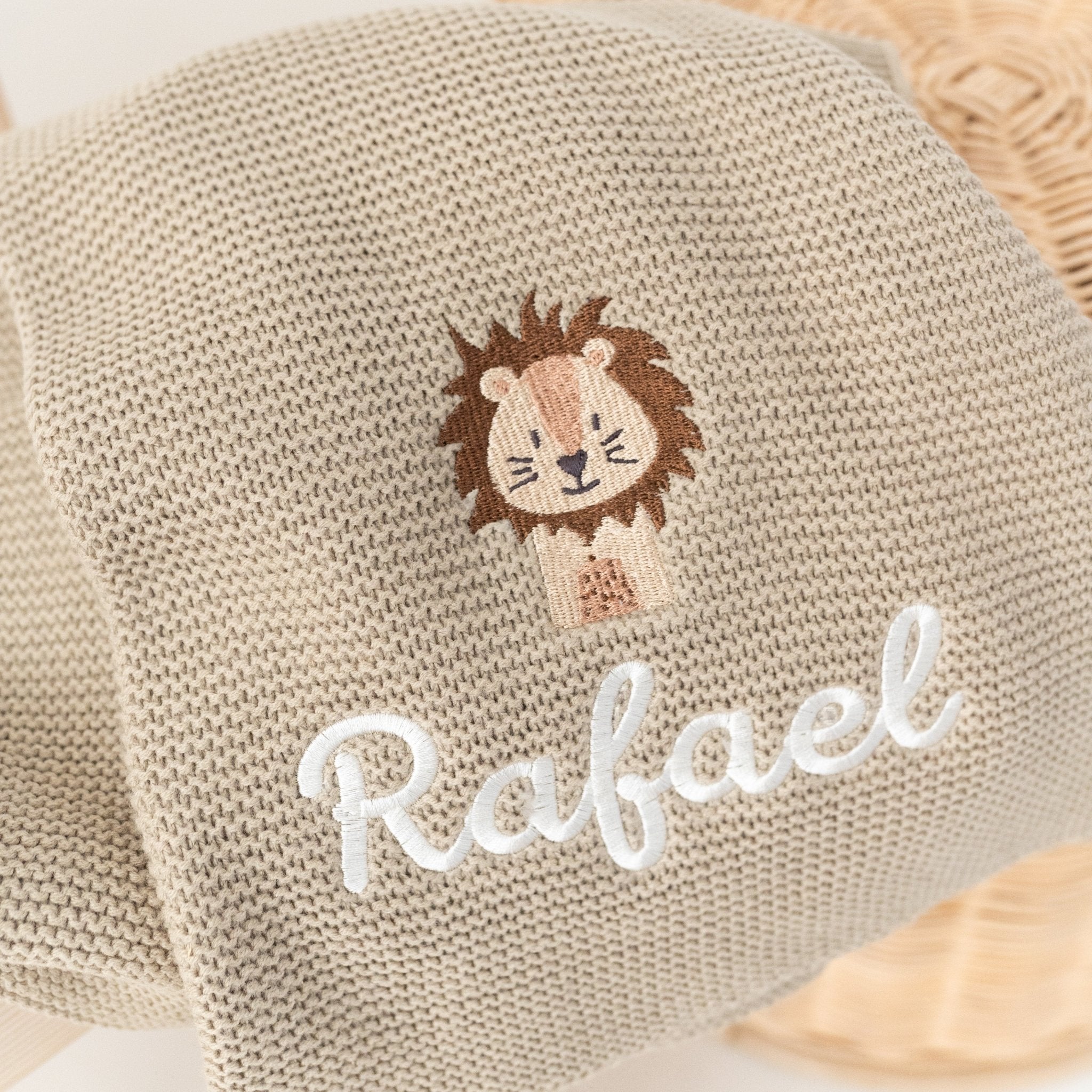 JOLLEIN Strickdecke personalisiert - Wunderwunsch - Tier - wunderwunsch