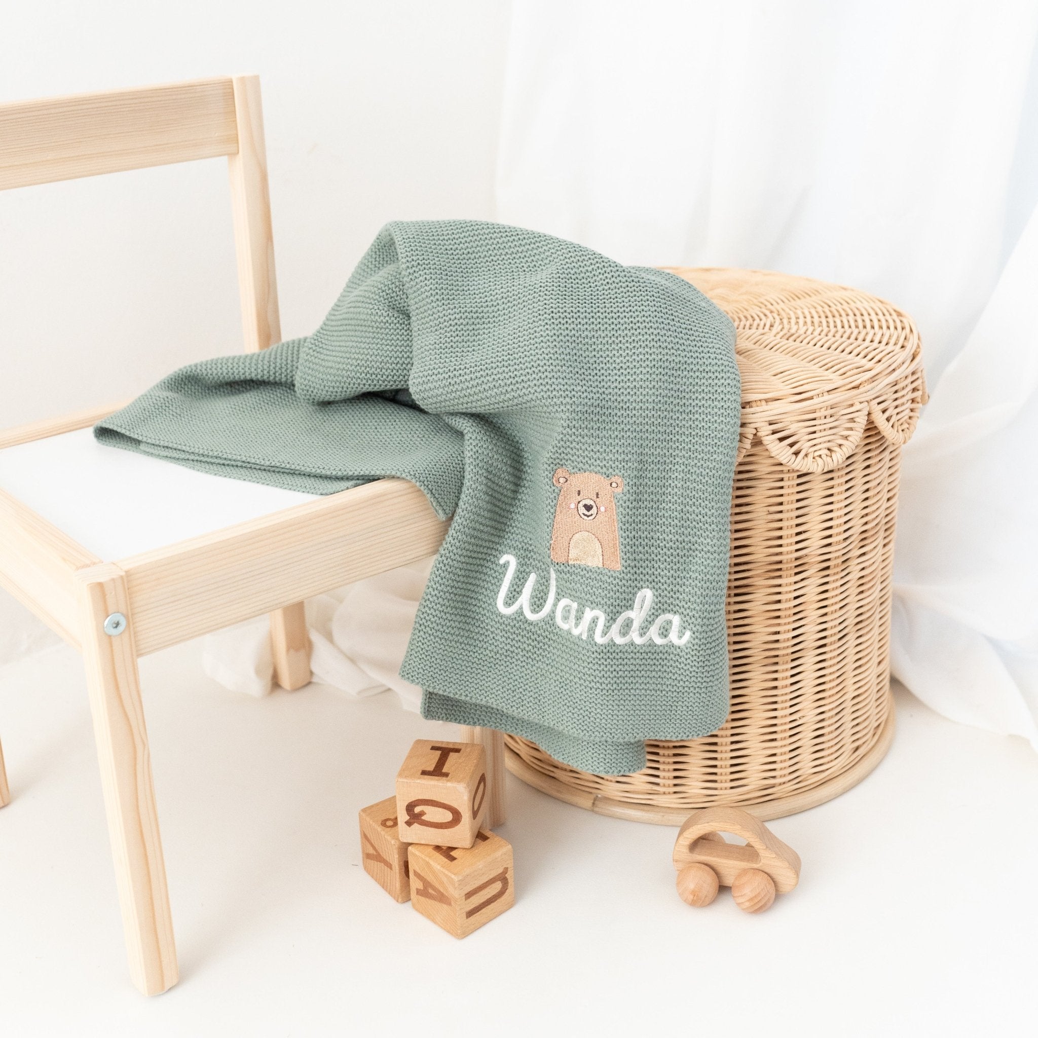 JOLLEIN Strickdecke personalisiert - Wunderwunsch - Tier - wunderwunsch