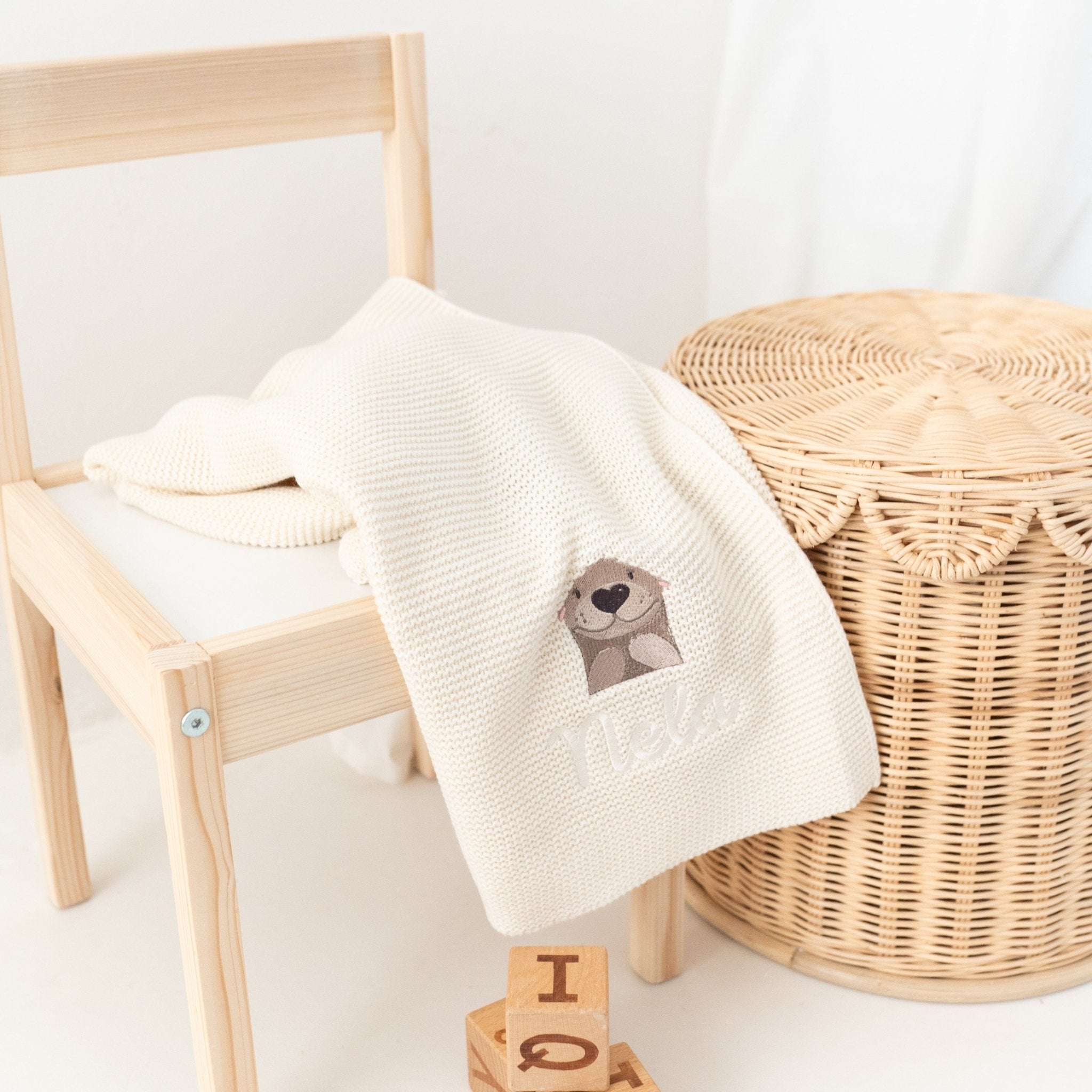 JOLLEIN Strickdecke personalisiert - Wunderwunsch - Tier - wunderwunsch