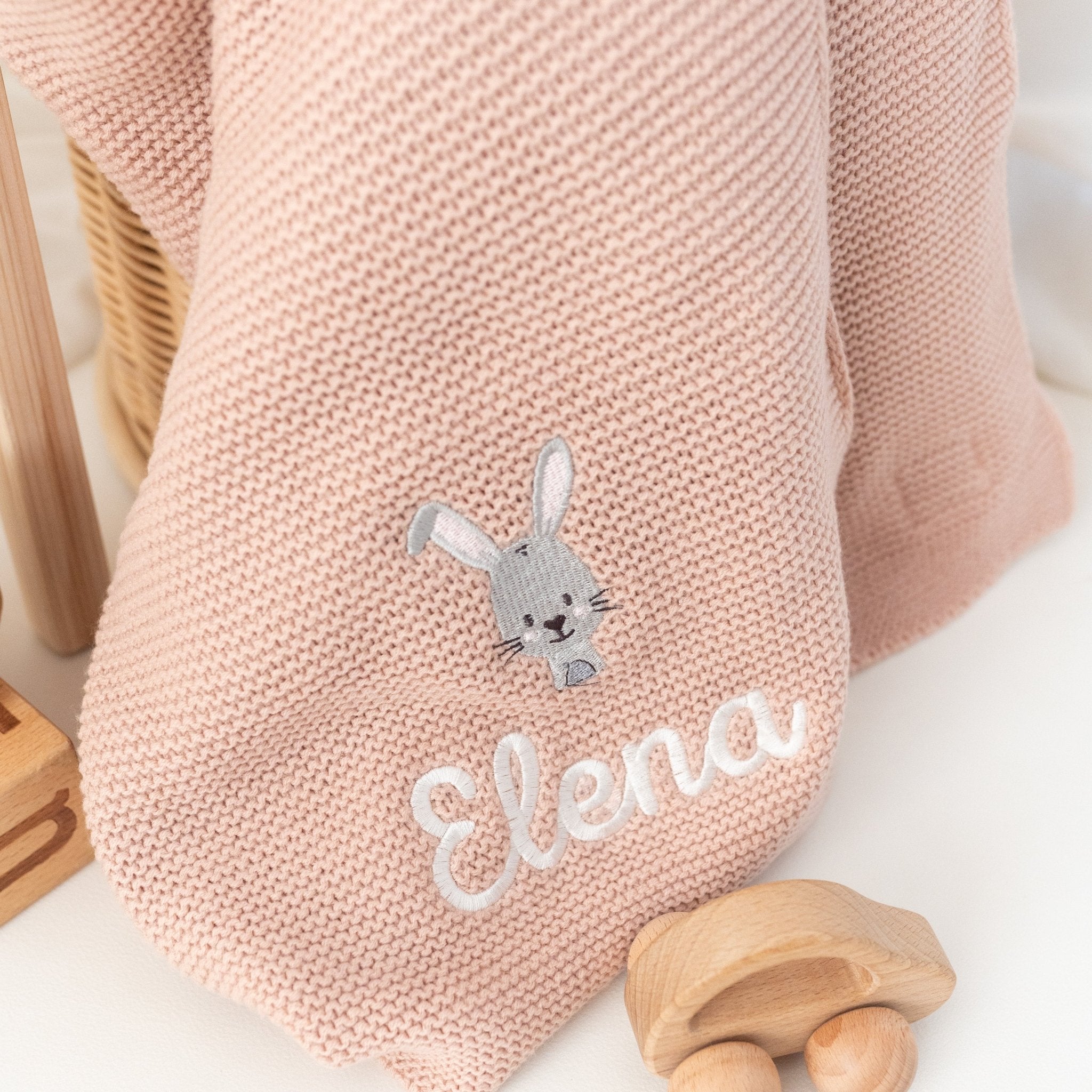 JOLLEIN Strickdecke personalisiert - Wunderwunsch - Tier - wunderwunsch