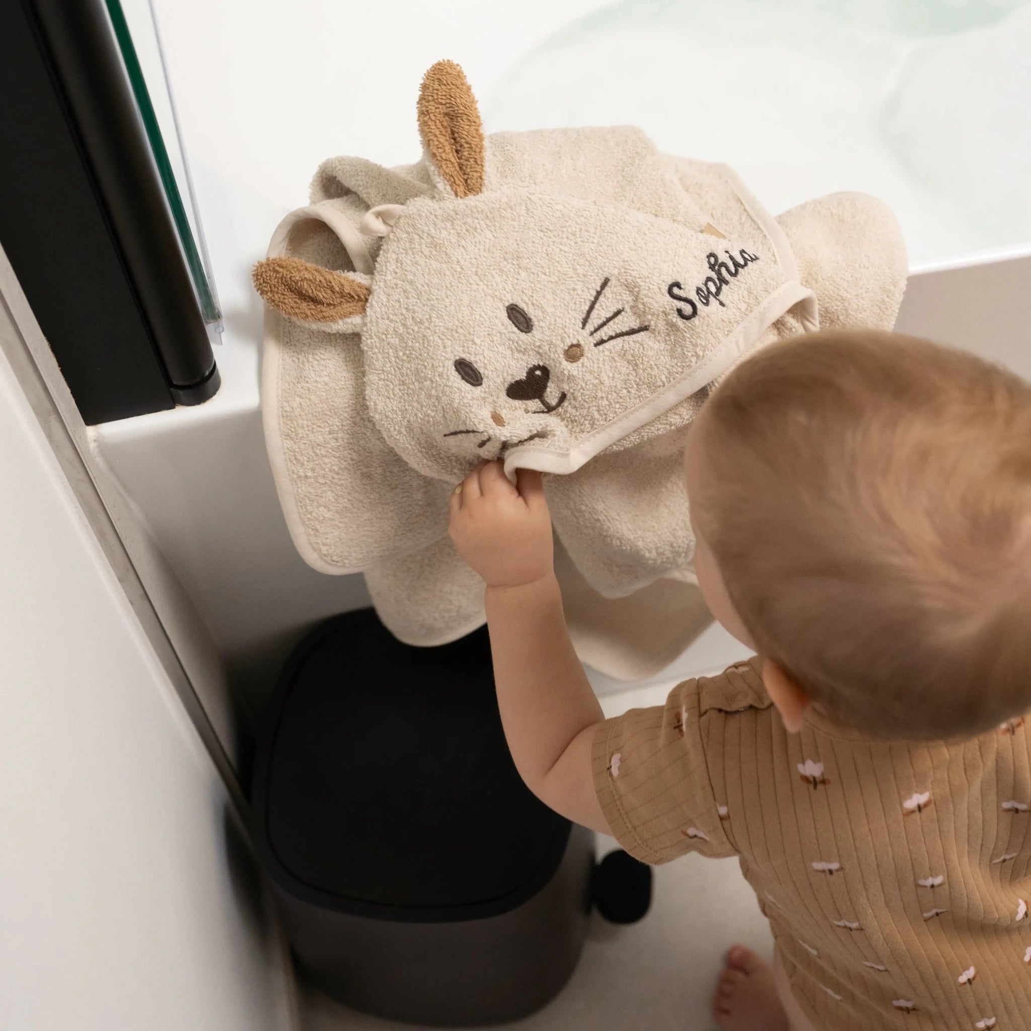 JOLLEIN x Wunderwunsch Tier Baby Kapuzenhandtuch Frottee - wunderwunsch