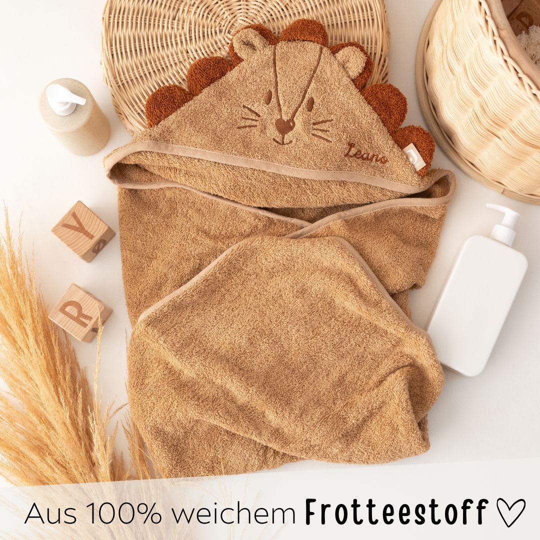 JOLLEIN x Wunderwunsch Tier Baby Kapuzenhandtuch Frottee - wunderwunsch