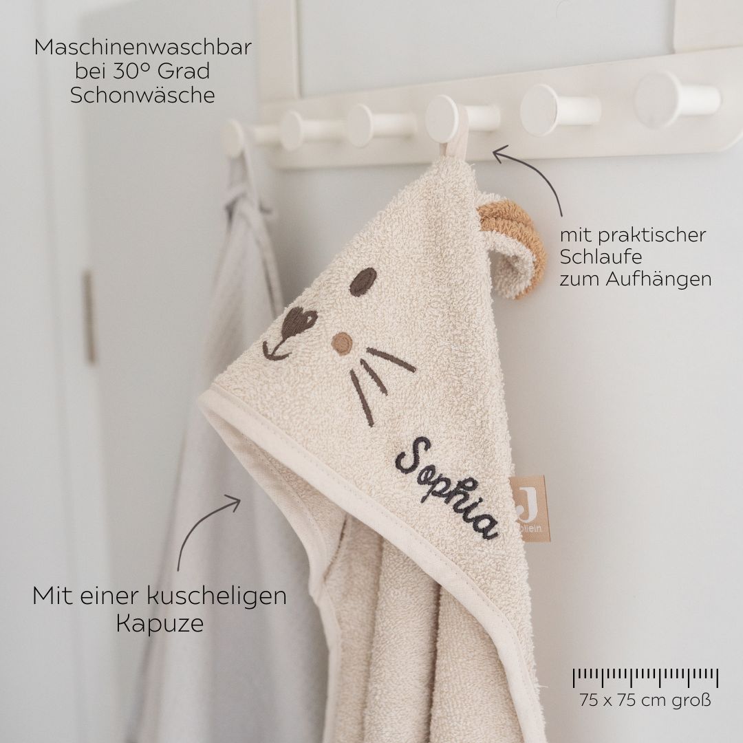 JOLLEIN x Wunderwunsch Tier Baby Kapuzenhandtuch Frottee - wunderwunsch