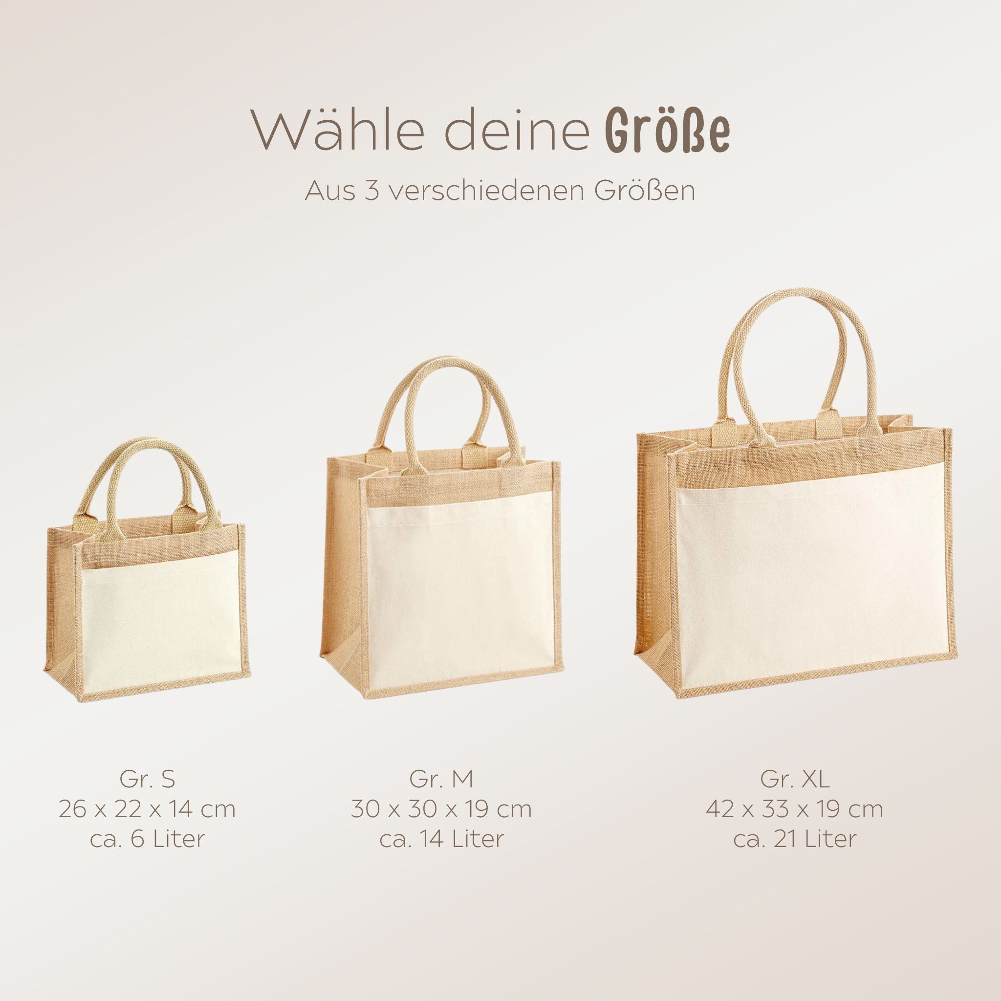 Jutetasche mit Stoffbesatz - Schulkind - wunderwunsch
